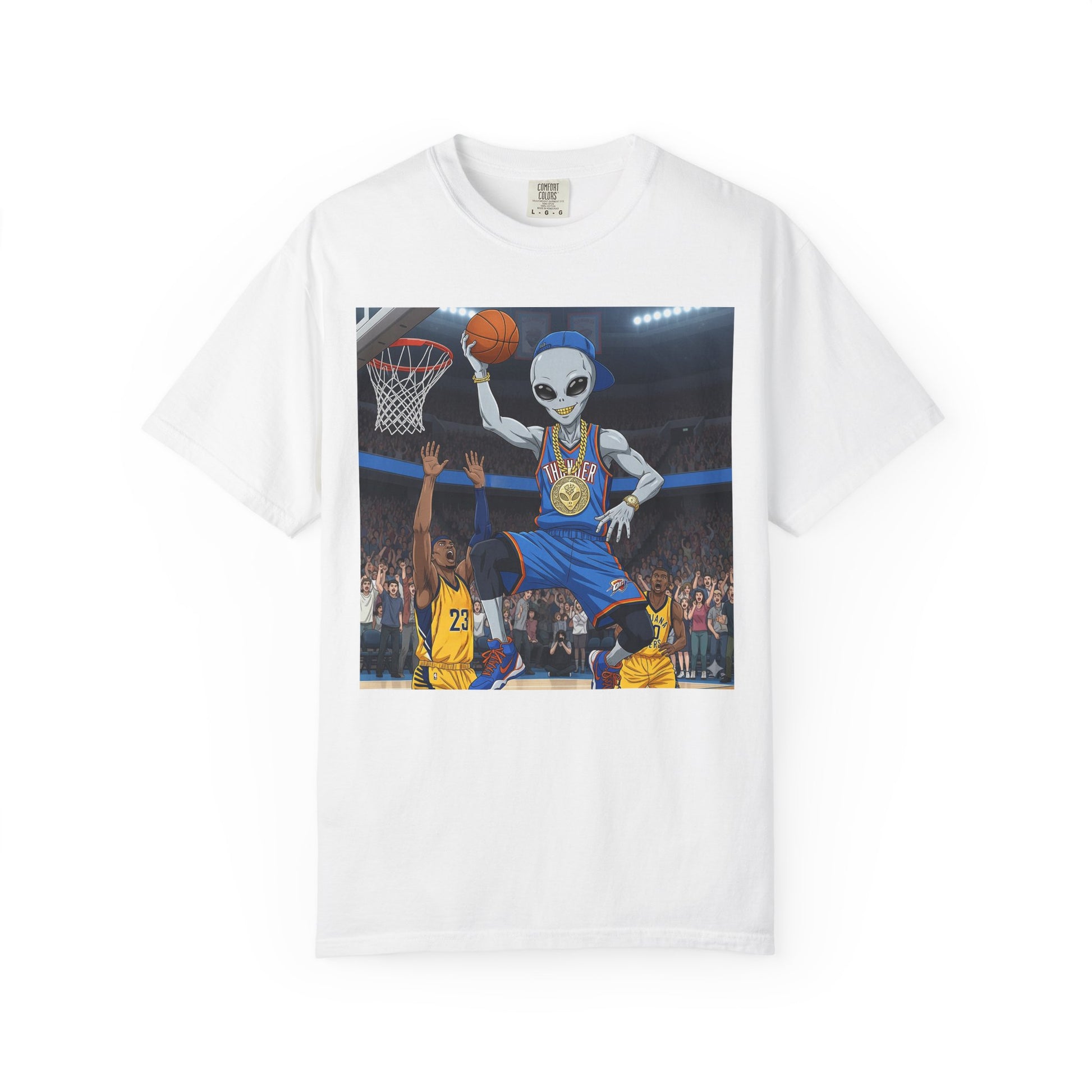 Alien Basketball Unisex T-Shirt, Fun Graphic Tee, Sports Apparel, Gift for Fans, Unique Streetwear, Casual Wear