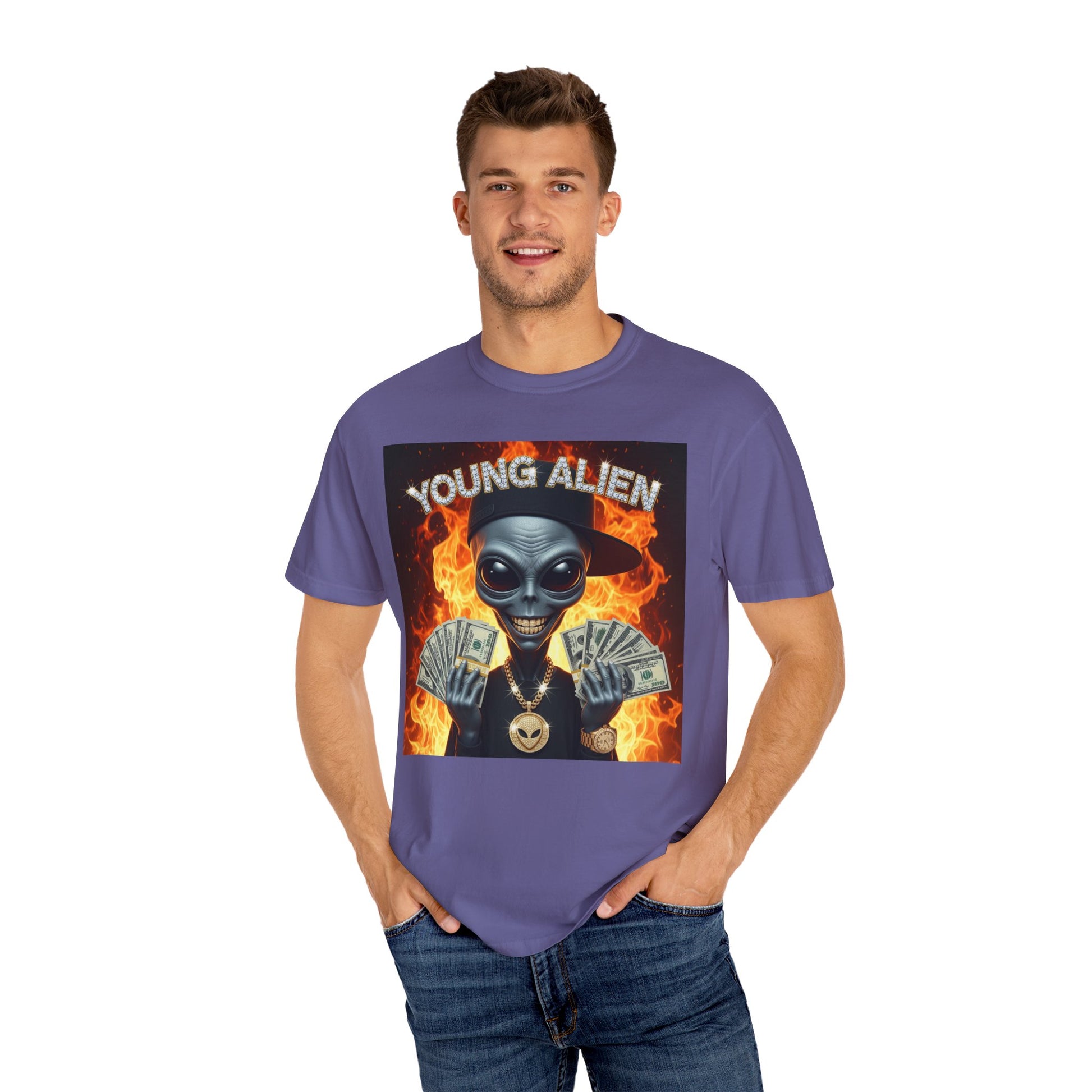 Young Alien Graphic Tee, Unisex Casual T-Shirt, Streetwear Style Shirt, Unique Gift Idea, Cool Summer Apparel