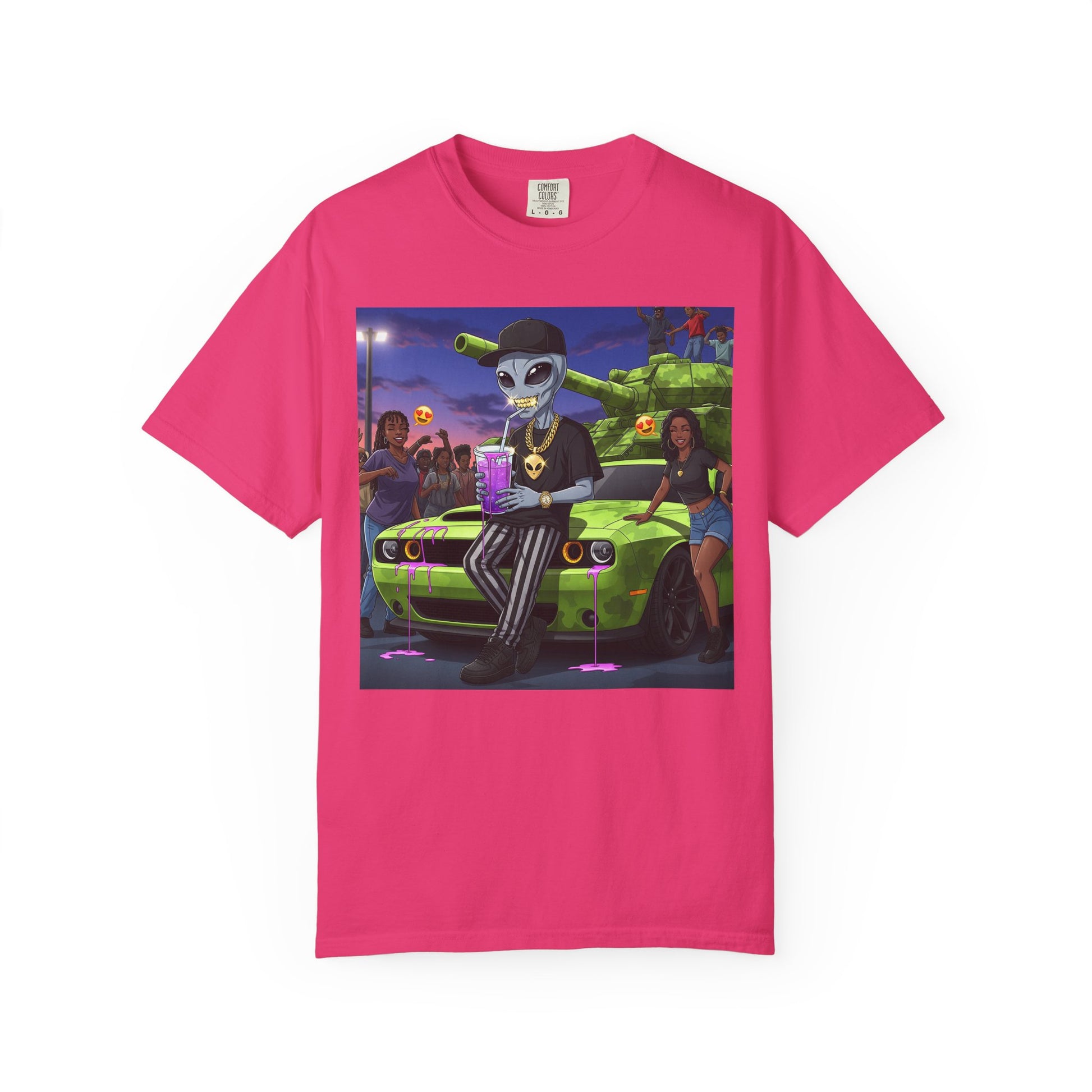 Alien Vibe Unisex T-Shirt - Cool Graphic Tee, Car Enthusiast Gift, Festival Outfit, Streetwear Fashion, Unisex Apparel