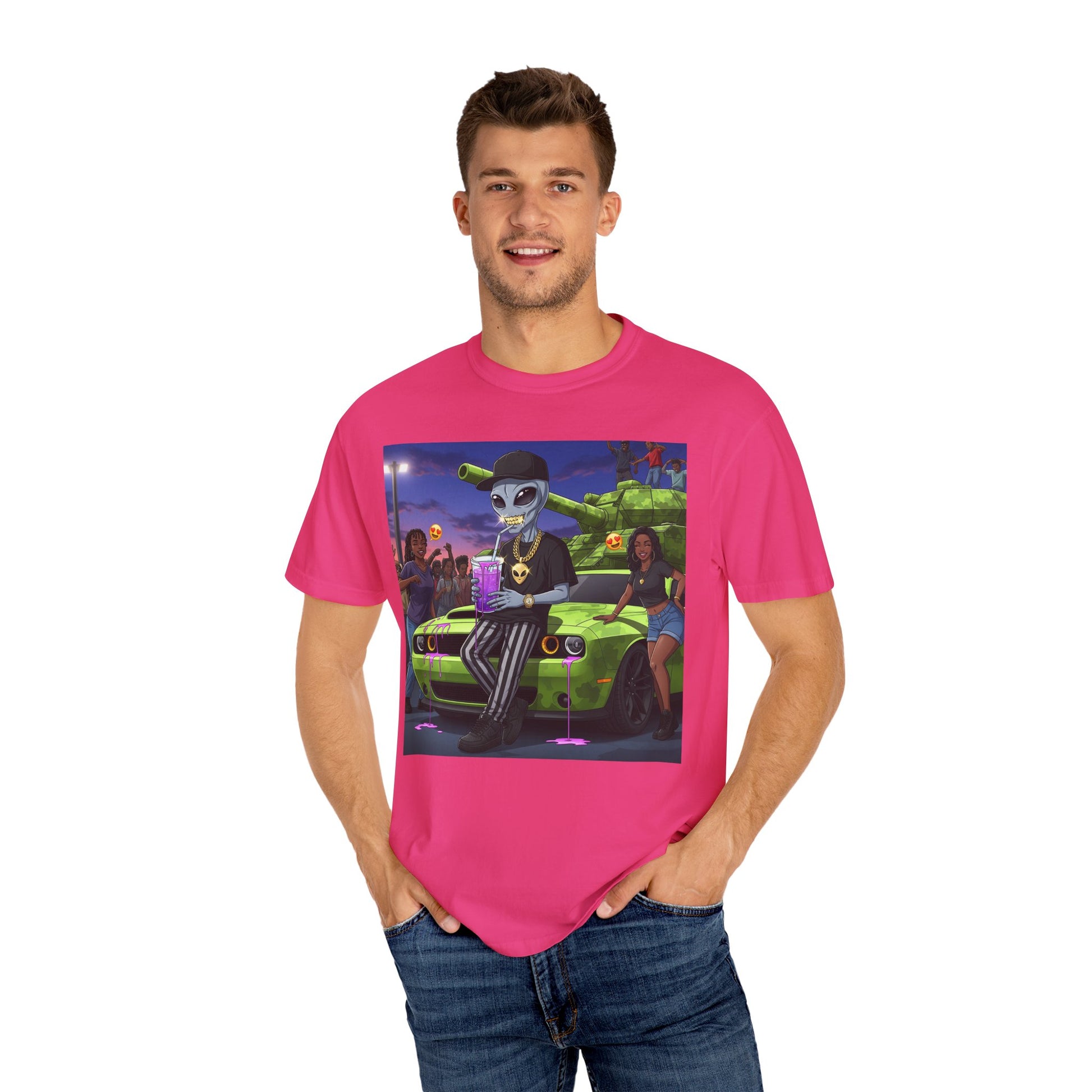 Alien Vibe Unisex T-Shirt - Cool Graphic Tee, Car Enthusiast Gift, Festival Outfit, Streetwear Fashion, Unisex Apparel