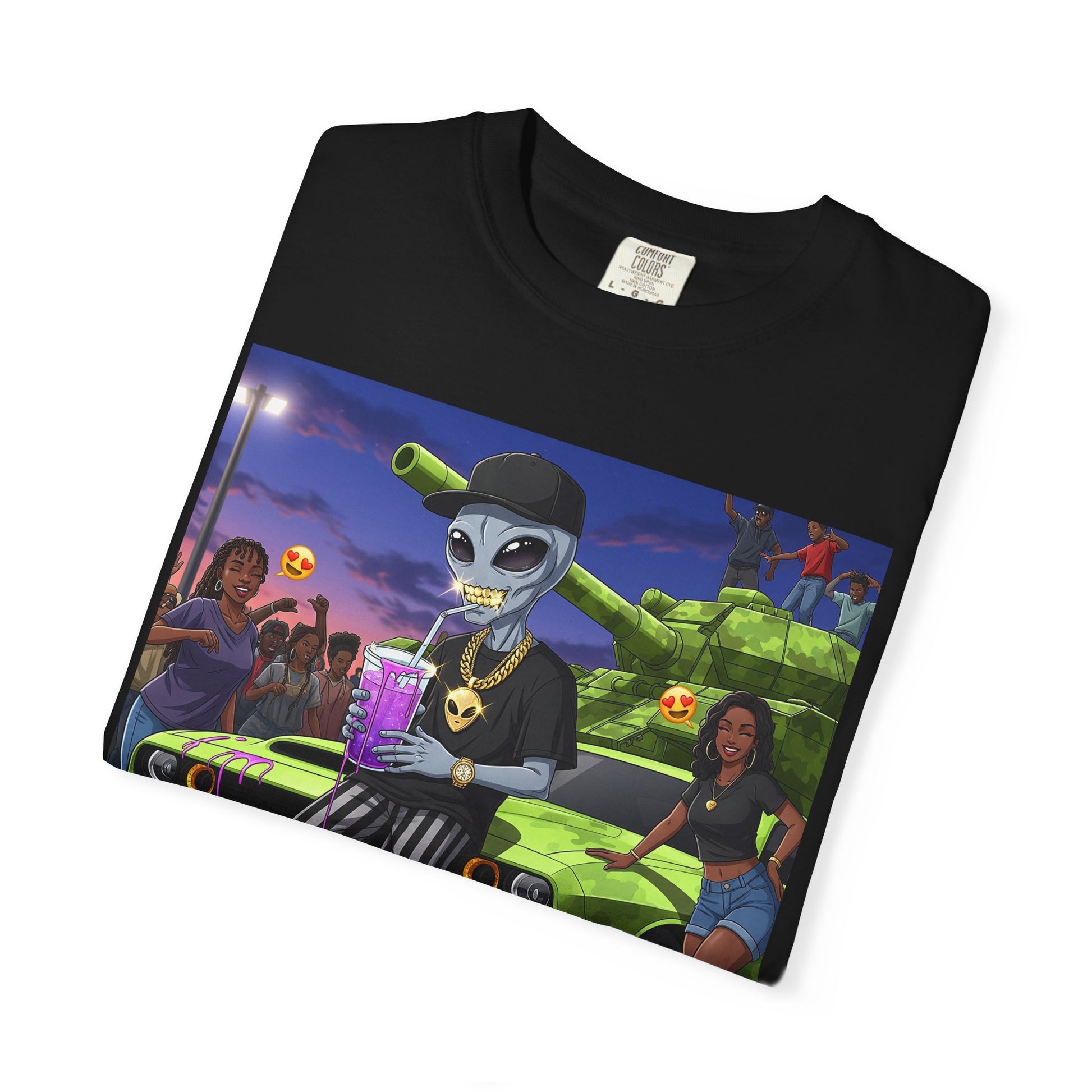 Alien Vibe Unisex T-Shirt - Cool Graphic Tee, Car Enthusiast Gift, Festival Outfit, Streetwear Fashion, Unisex Apparel