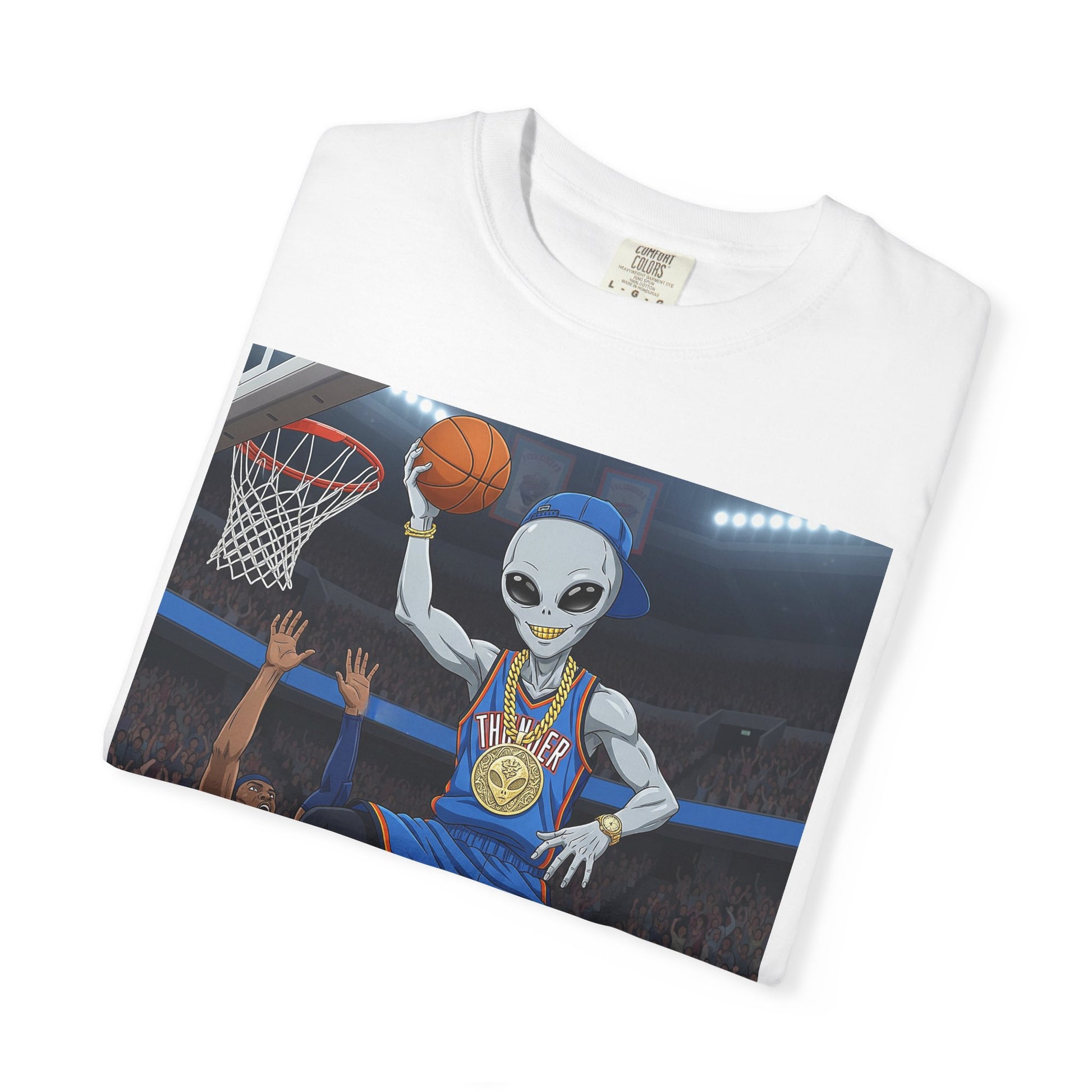 Alien Basketball Unisex T-Shirt, Fun Graphic Tee, Sports Apparel, Gift for Fans, Unique Streetwear, Casual Wear
