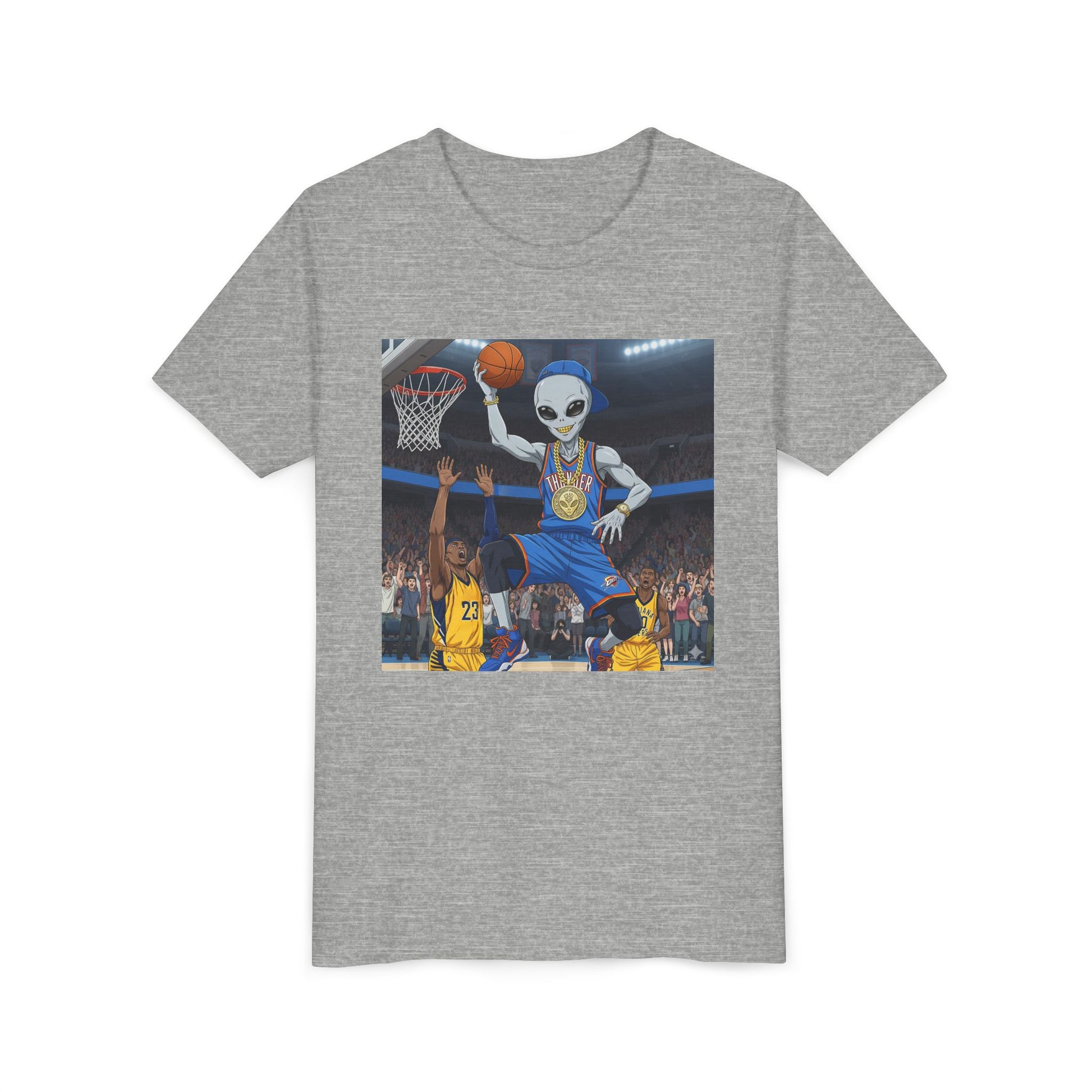 Youth Basketball Alien Tee, Fun Kid's T-Shirt, Cute Gift for Sports Lovers, Birthday Party Attire, Trendy Graphic Tee
