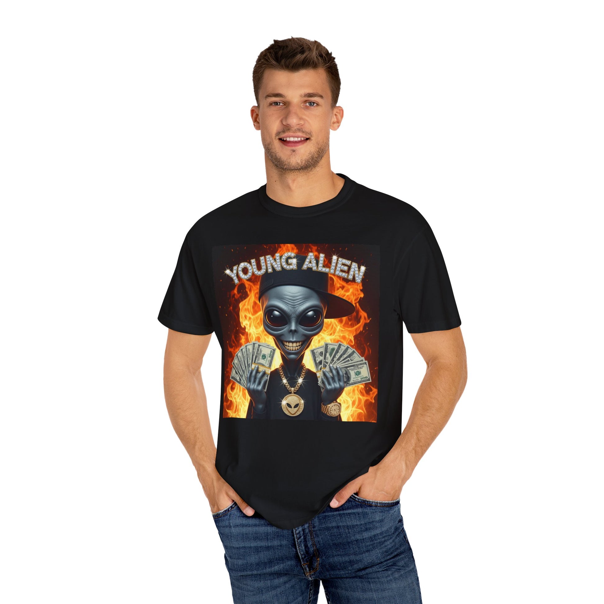 Young Alien Graphic Tee, Unisex Casual T-Shirt, Streetwear Style Shirt, Unique Gift Idea, Cool Summer Apparel