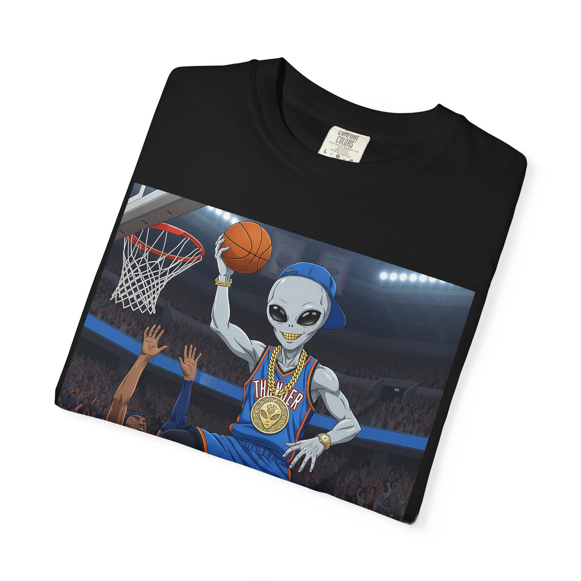 Alien Basketball Unisex T-Shirt, Fun Graphic Tee, Sports Apparel, Gift for Fans, Unique Streetwear, Casual Wear