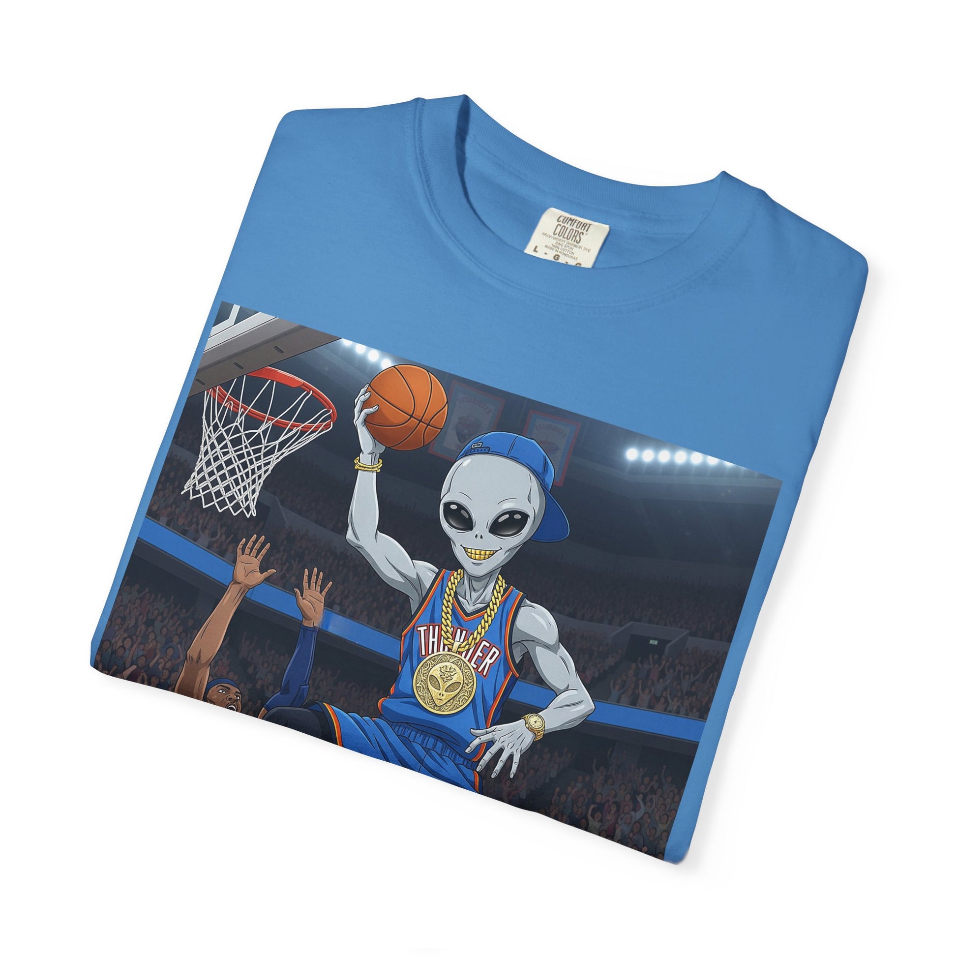 Alien Basketball Unisex T-Shirt, Fun Graphic Tee, Sports Apparel, Gift for Fans, Unique Streetwear, Casual Wear