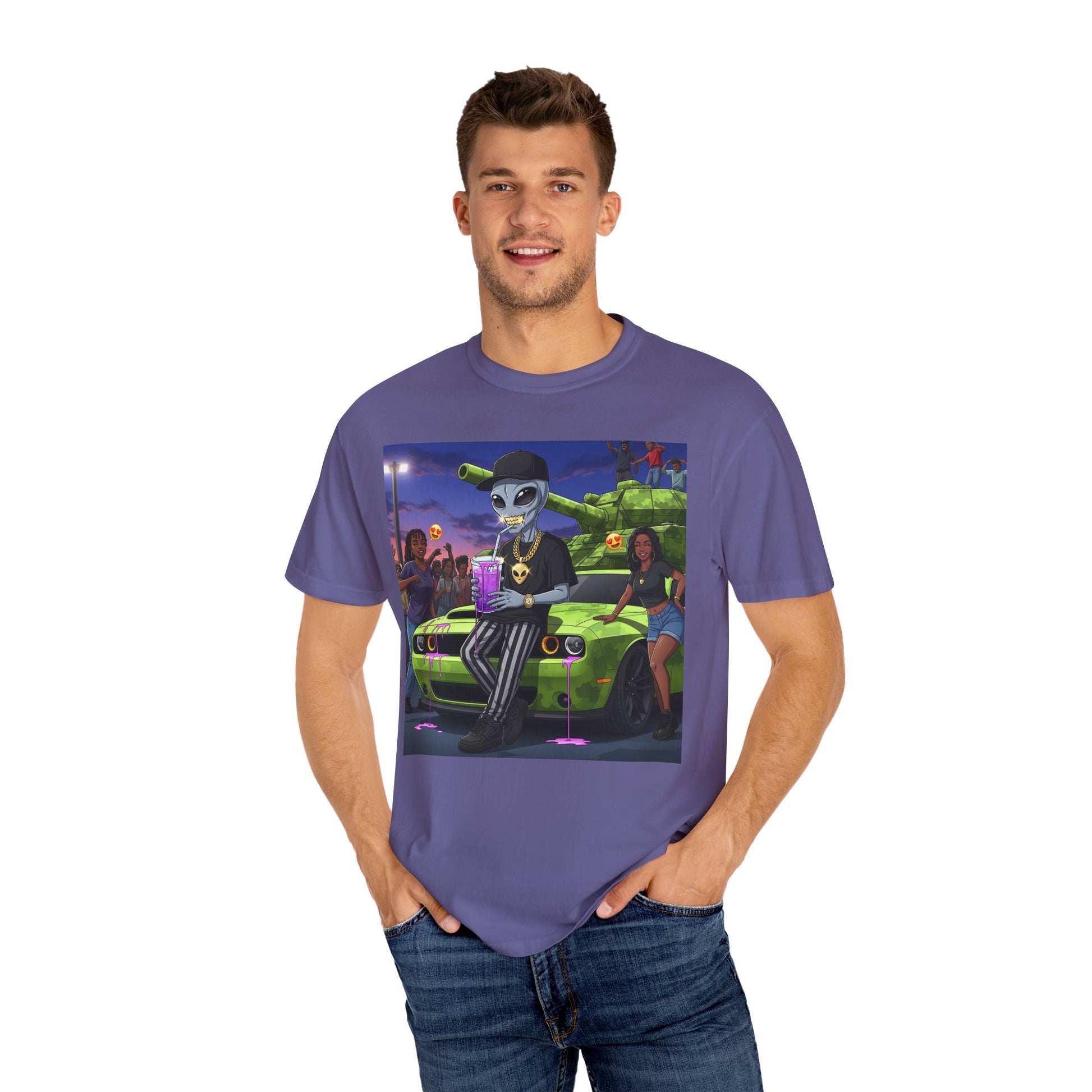Alien Vibe Unisex T-Shirt - Cool Graphic Tee, Car Enthusiast Gift, Festival Outfit, Streetwear Fashion, Unisex Apparel