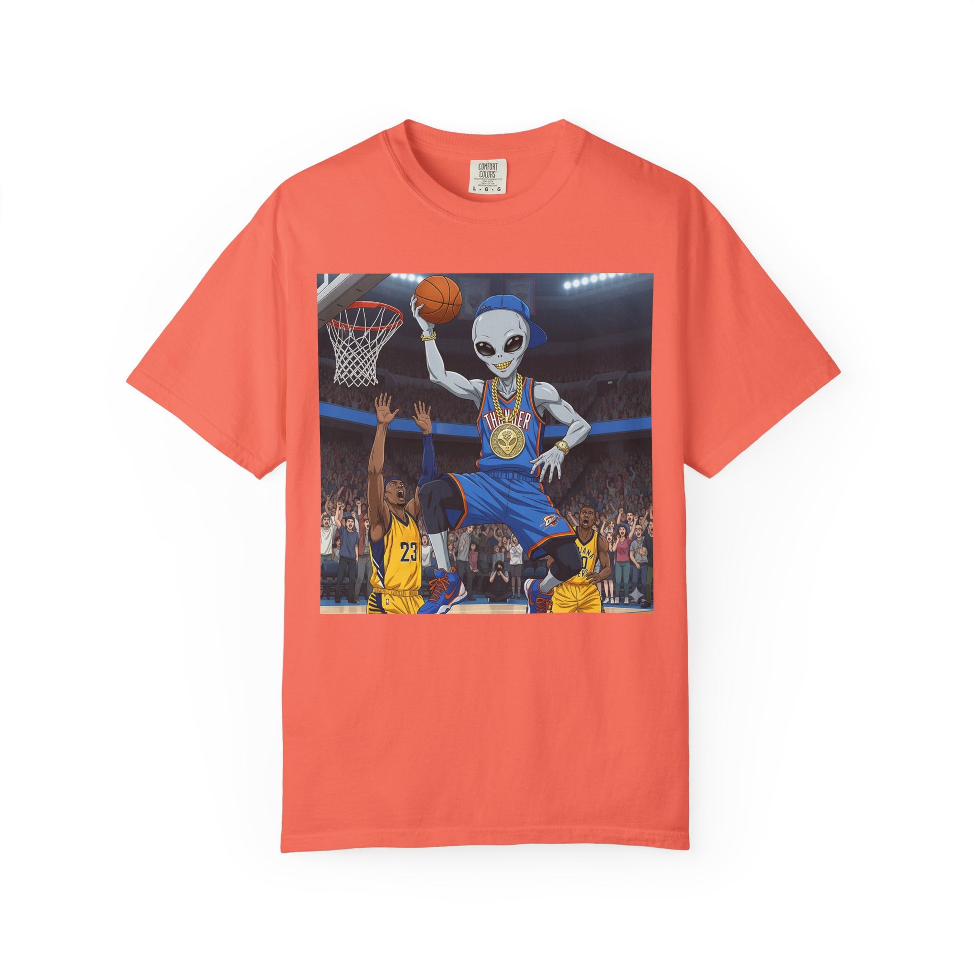 Alien Basketball Unisex T-Shirt, Fun Graphic Tee, Sports Apparel, Gift for Fans, Unique Streetwear, Casual Wear