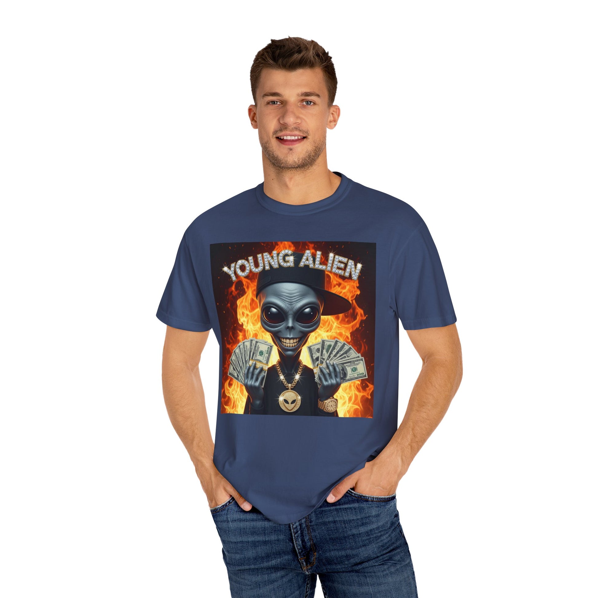Young Alien Graphic Tee, Unisex Casual T-Shirt, Streetwear Style Shirt, Unique Gift Idea, Cool Summer Apparel