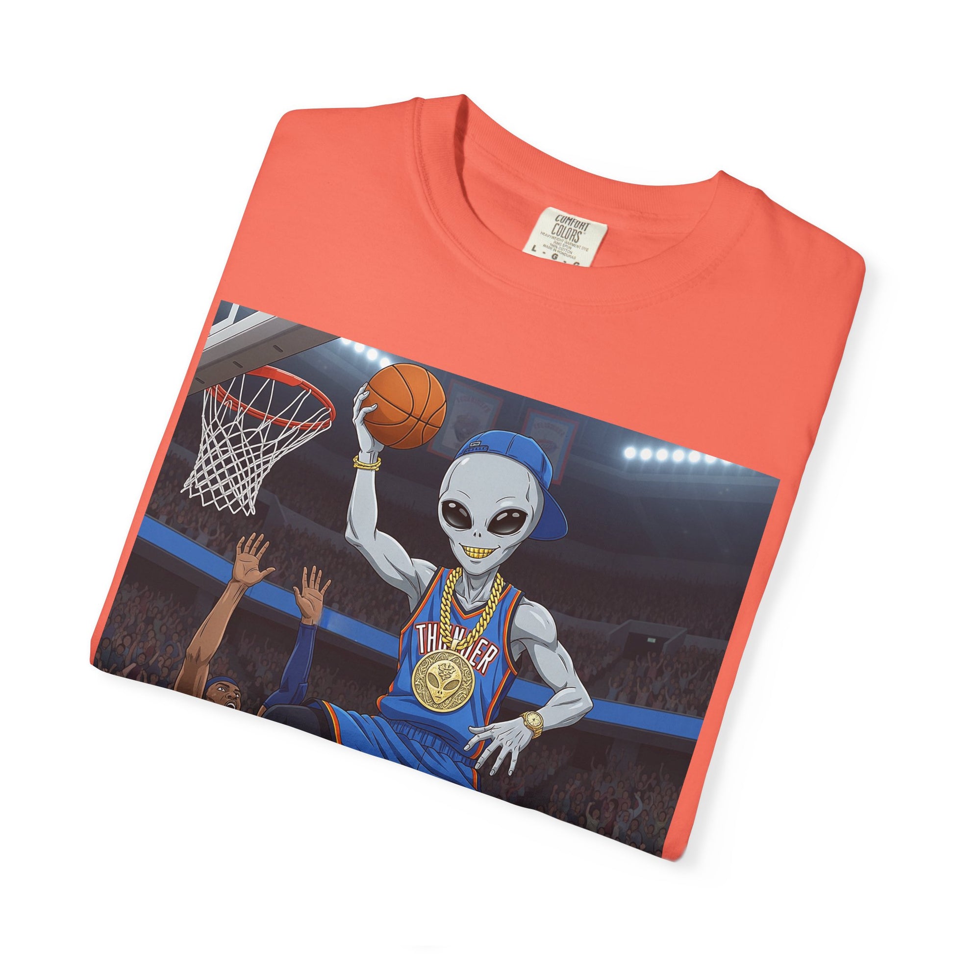 Alien Basketball Unisex T-Shirt, Fun Graphic Tee, Sports Apparel, Gift for Fans, Unique Streetwear, Casual Wear