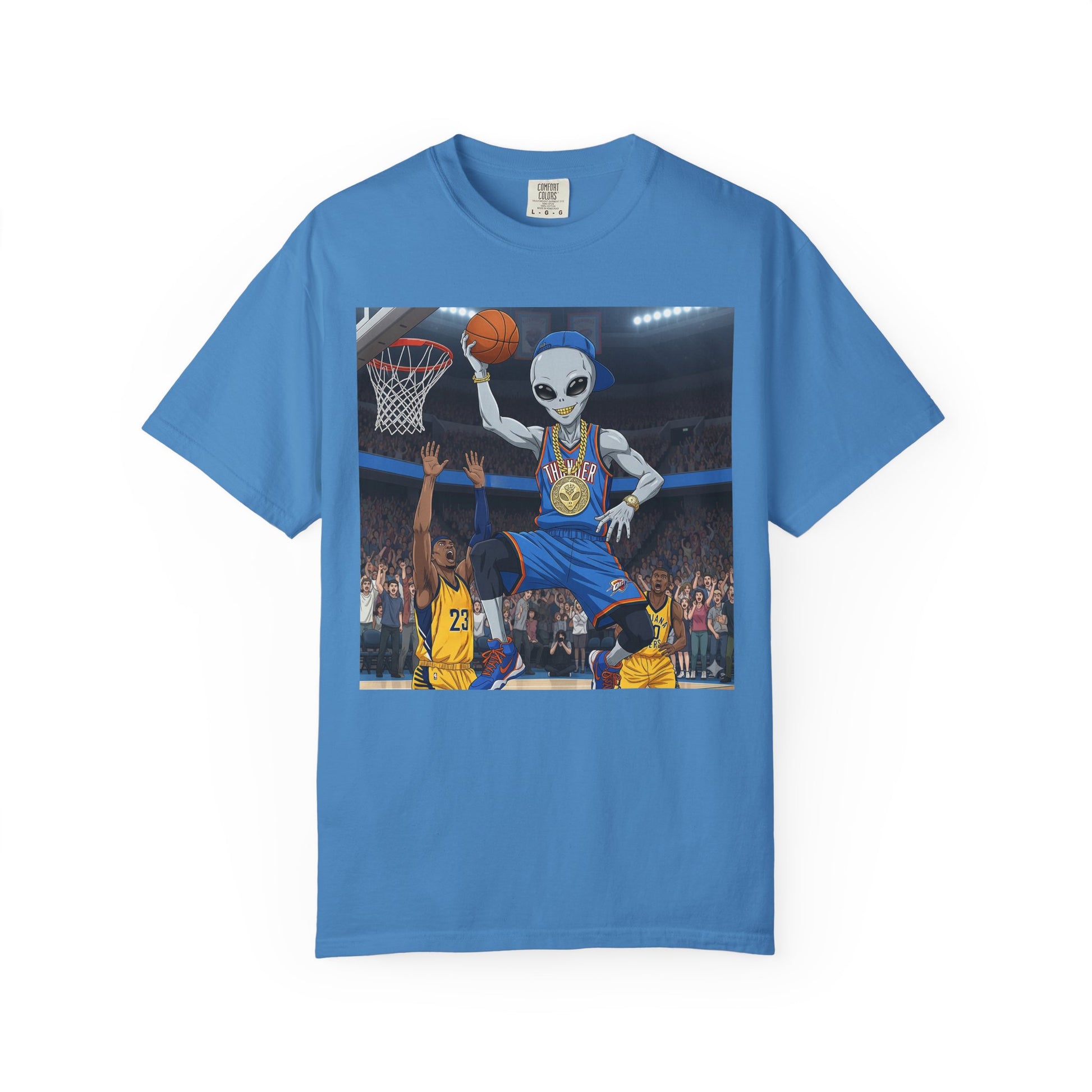Alien Basketball Unisex T-Shirt, Fun Graphic Tee, Sports Apparel, Gift for Fans, Unique Streetwear, Casual Wear