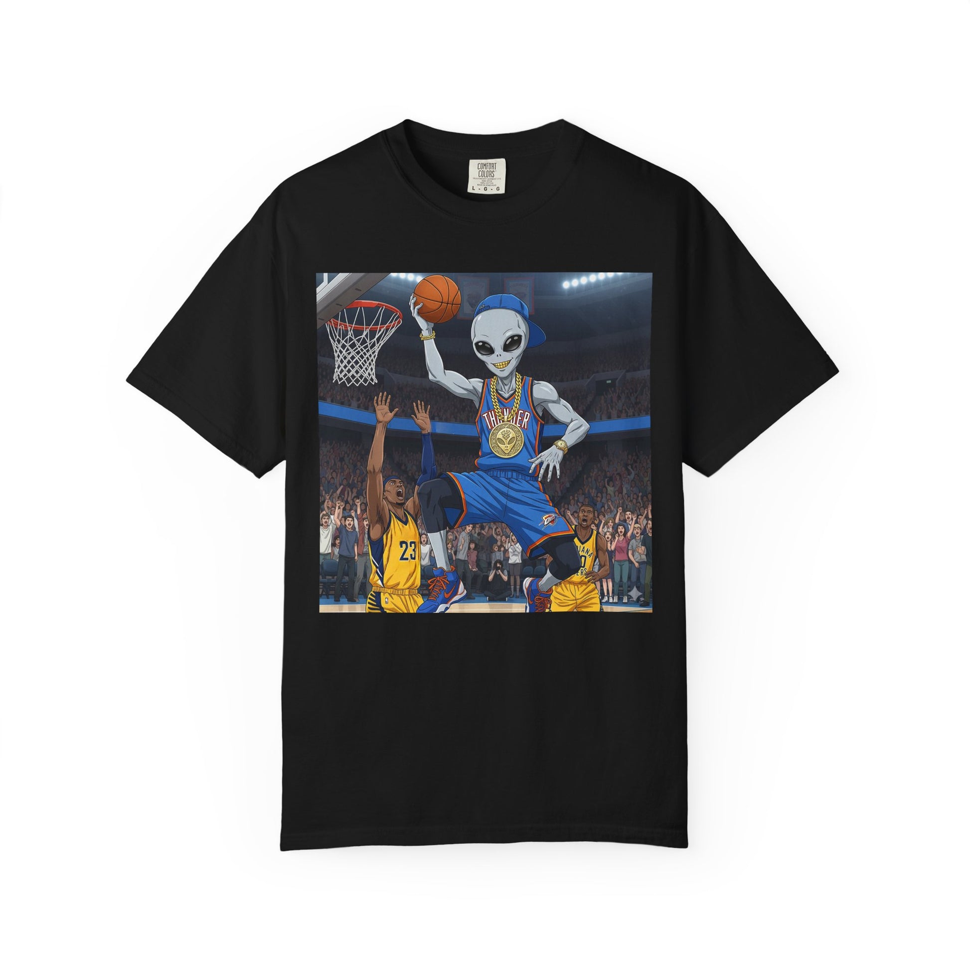 Alien Basketball Unisex T-Shirt, Fun Graphic Tee, Sports Apparel, Gift for Fans, Unique Streetwear, Casual Wear
