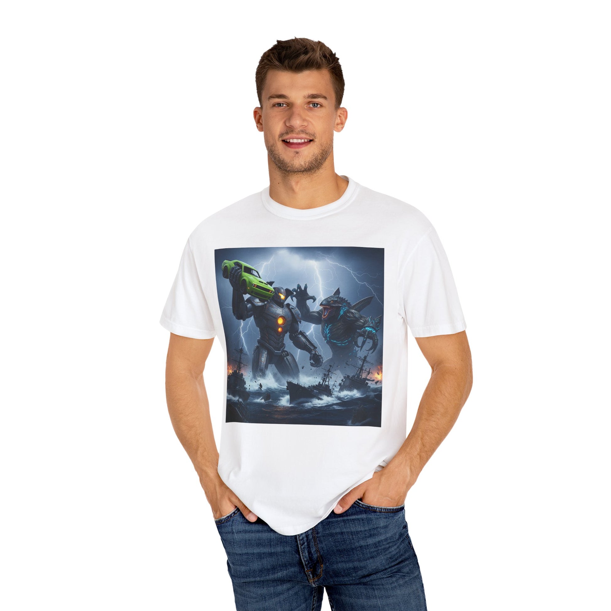 Robot Battle Graphic Tee, Unisex Shirt, Gamer Gift, Casual Wear, Geeky Apparel, Birthday Present, Unique Design