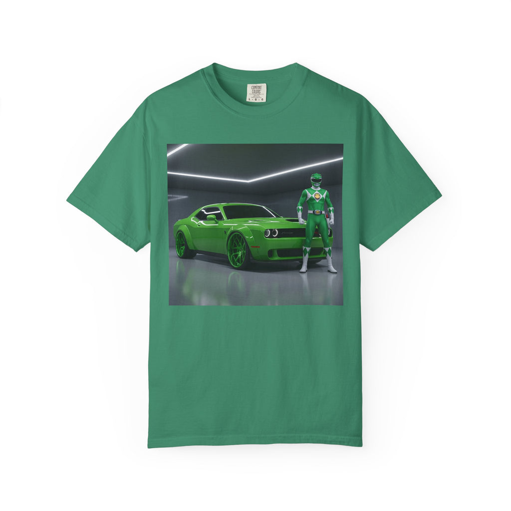 Green Power T-Shirt | Unisex Garment-Dyed Tee for Car Lovers, Fan Gear, Eco-Friendly Style, Birthday Gift, Movie-Themed Apparel