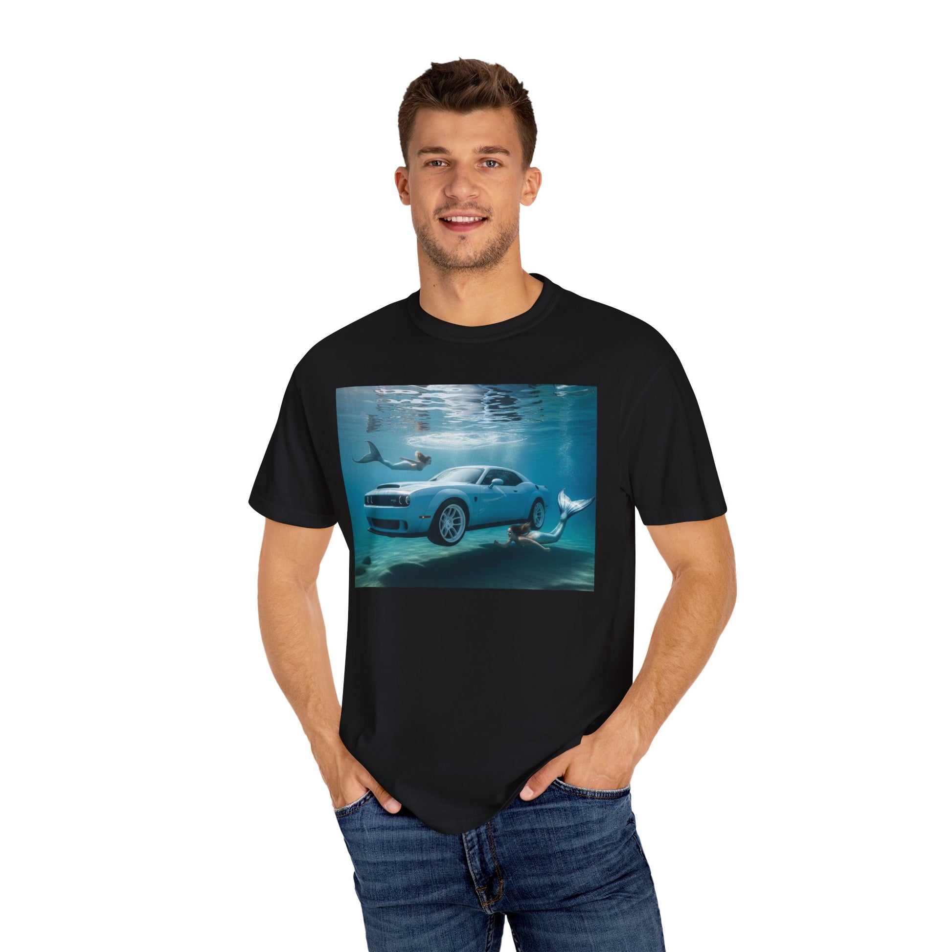 Ocean Escape Unisex T-Shirt, Cool Car Underwater Tee, Funny Beach Shirt, Summer Style, Gift for Car Lovers