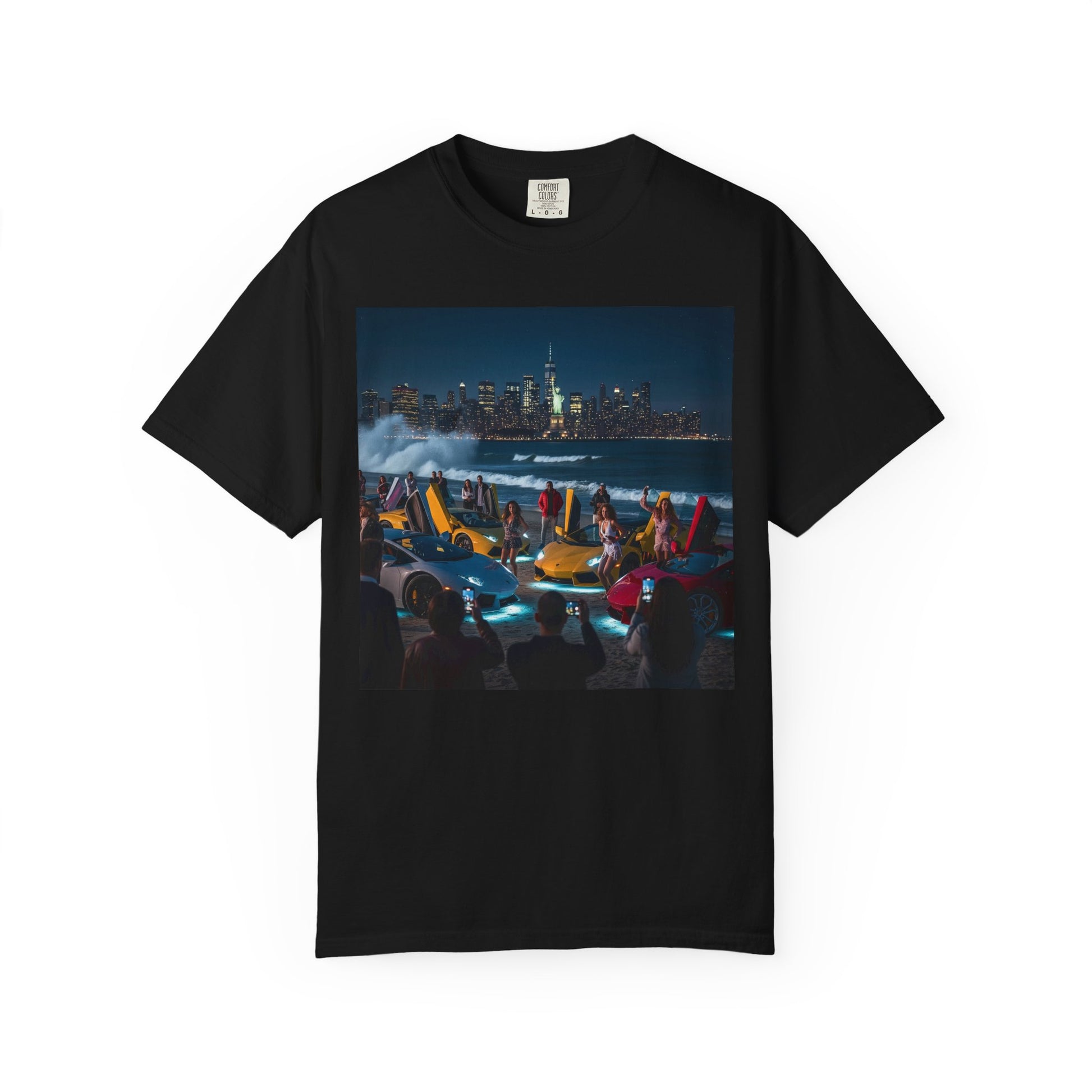 Cityscape Nightlife Unisex T-shirt, Cool Graphic Tee, Urban Style Top, Perfect for Parties, Gifts for Friends, Trendy Streetwear