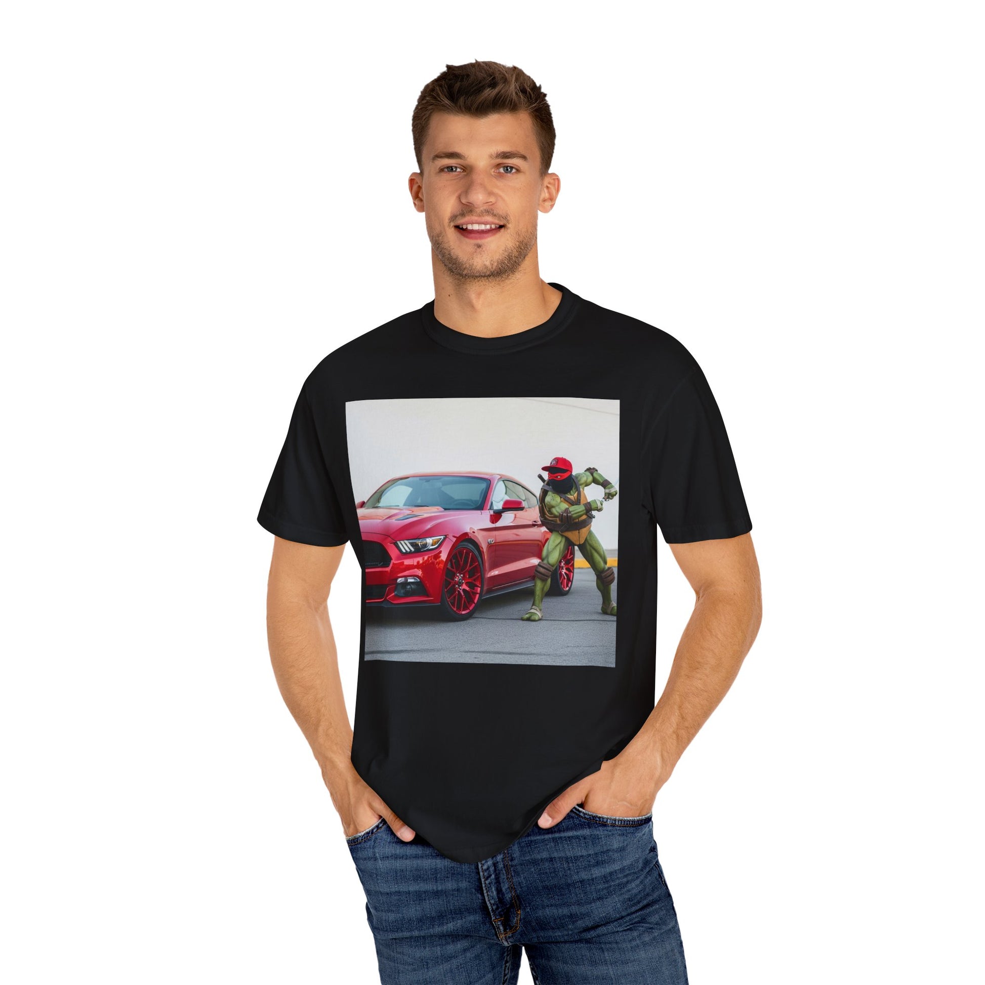 Cool Car & Ninja Graphic T-shirt, Unisex Fashion Tee, Unique Gift, Car Enthusiast Shirt, Nostalgic Wear, Fun Casual Outfit