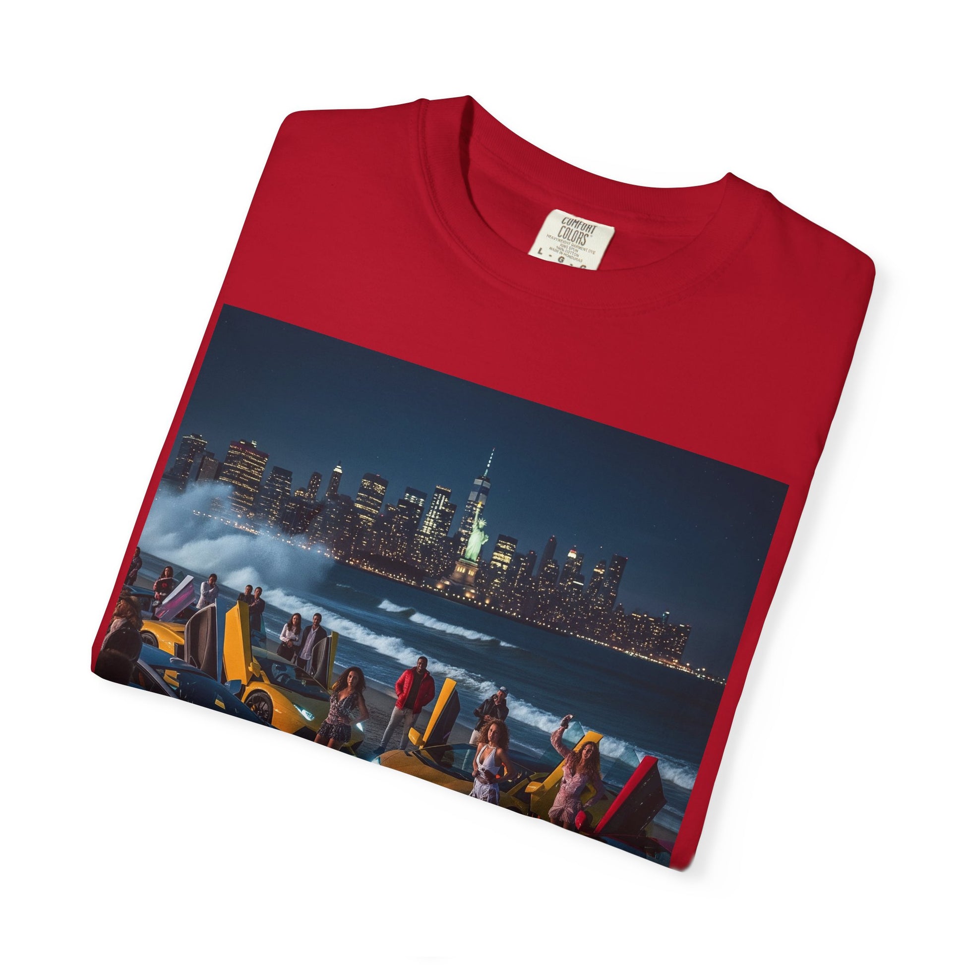 Cityscape Nightlife Unisex T-shirt, Cool Graphic Tee, Urban Style Top, Perfect for Parties, Gifts for Friends, Trendy Streetwear