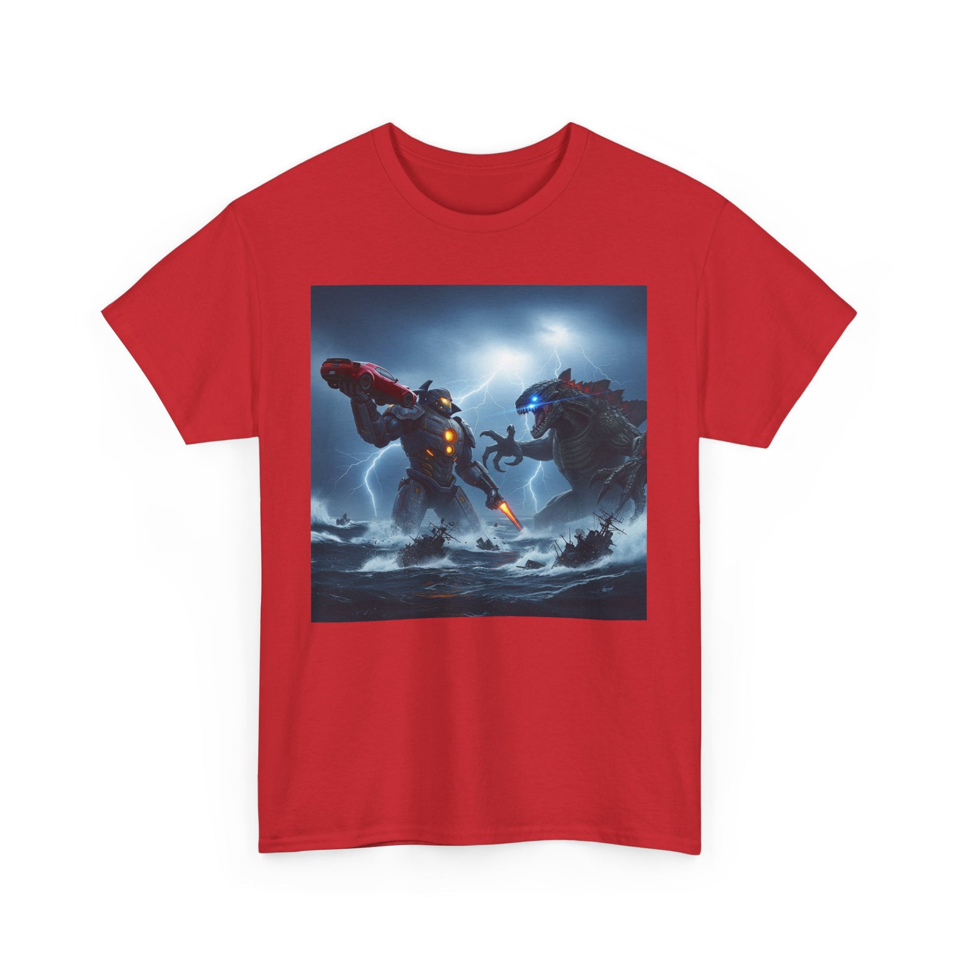 Epic Fantasy Battle Unisex Heavy Cotton Tee, Casual Wear, Gamer Gift, Graphic T-Shirt, Fantasy Art Tee, Unique Apparel