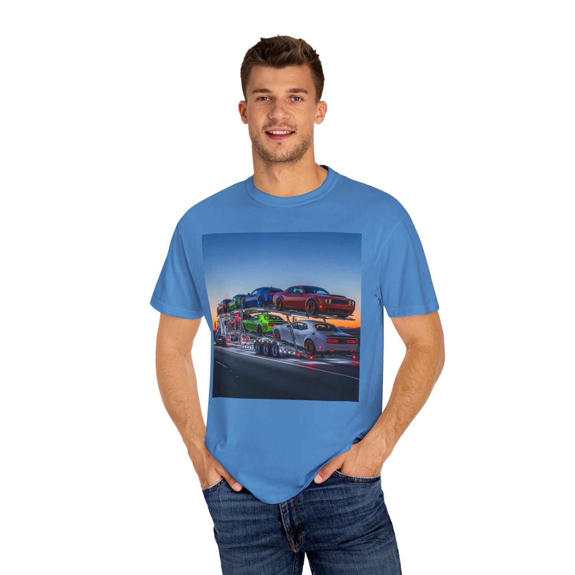 Vintage Car Transport Unisex T-shirt, Retro Car Lover Gift, Automotive Graphic Tee, Car Enthusiast Apparel, Nostalgic Summer Wear