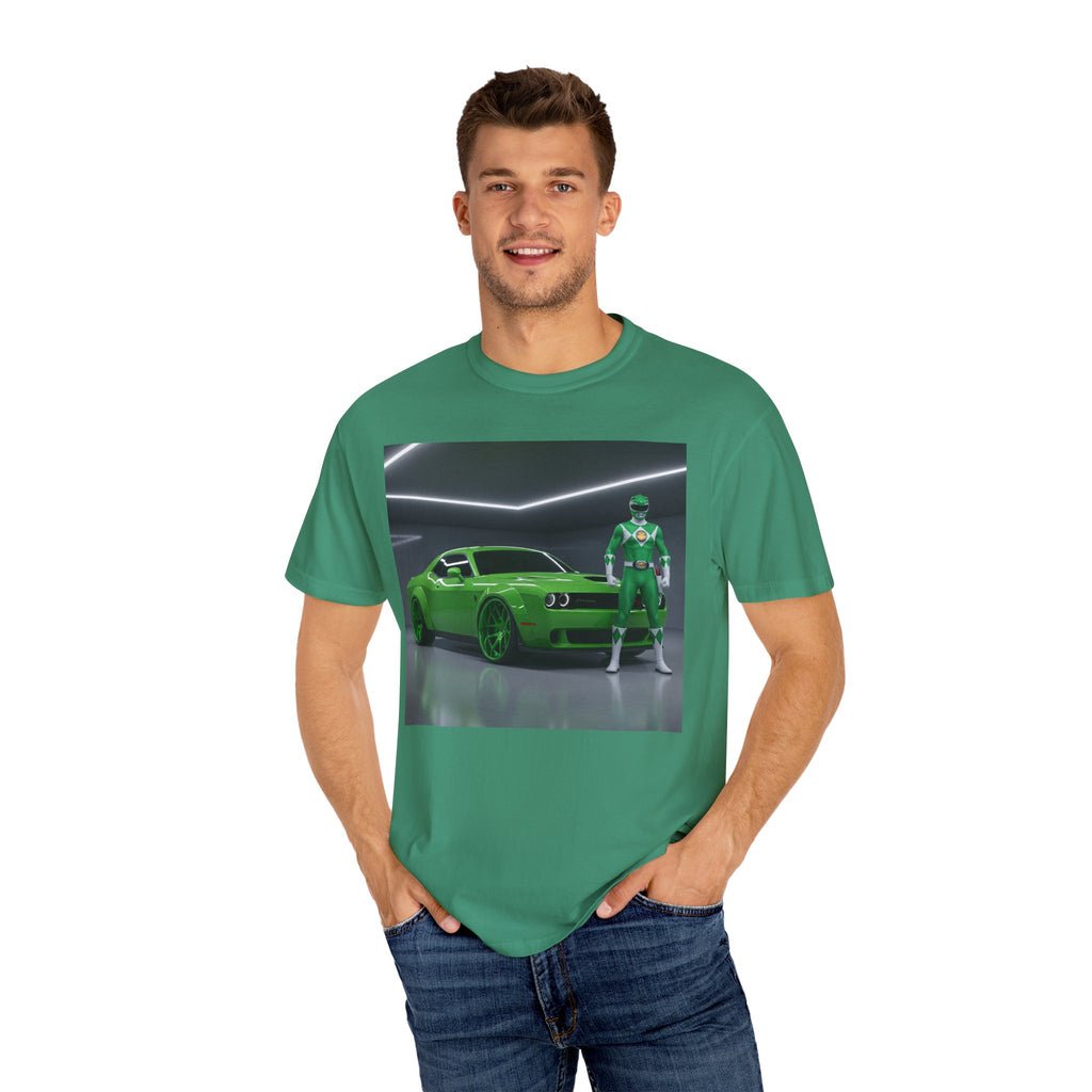 Green Power T-Shirt | Unisex Garment-Dyed Tee for Car Lovers, Fan Gear, Eco-Friendly Style, Birthday Gift, Movie-Themed Apparel