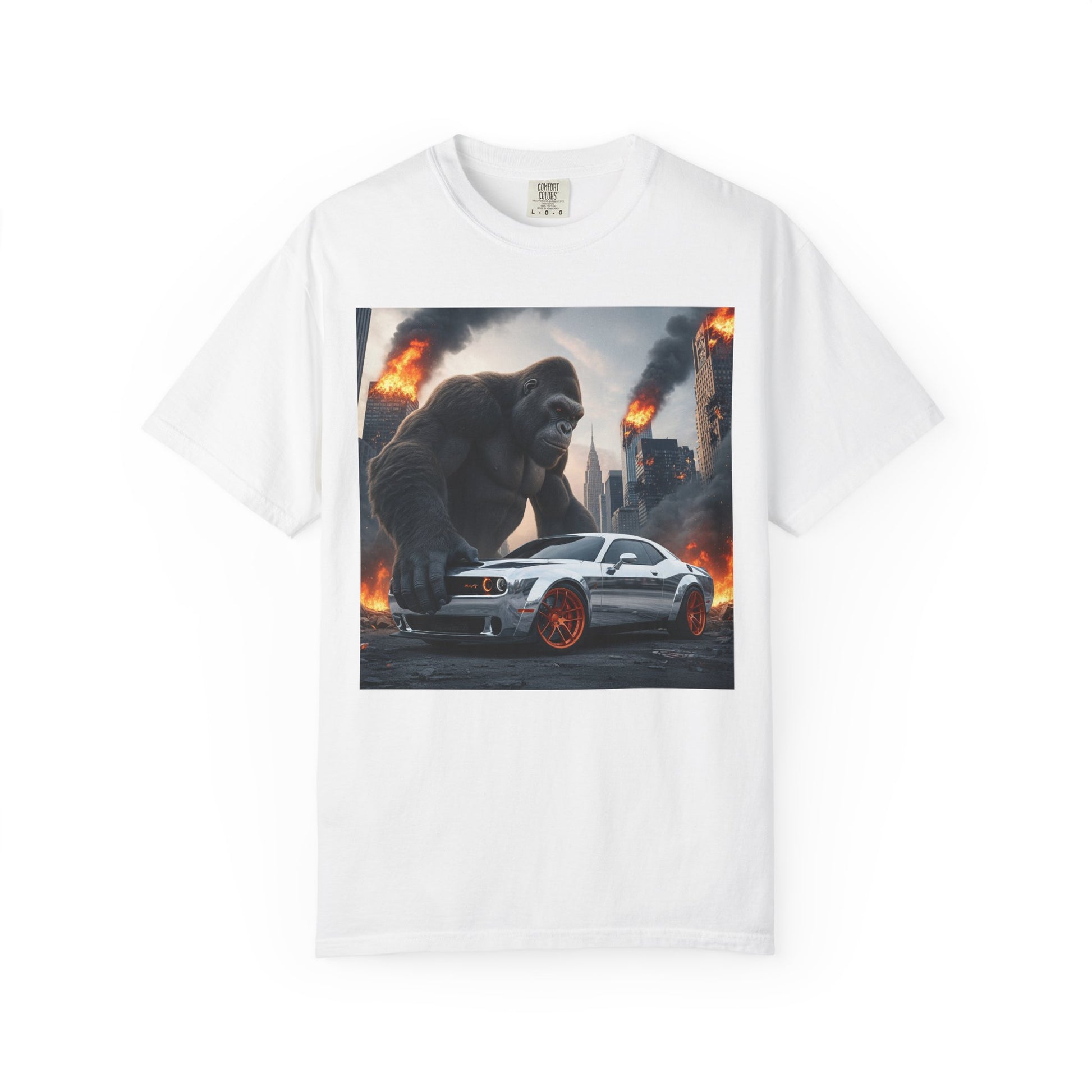 Epic Gorilla & Muscle Car Graphic Tee, Unisex T-Shirt, Casual Style, Streetwear Fashion, Gift for Car Lovers