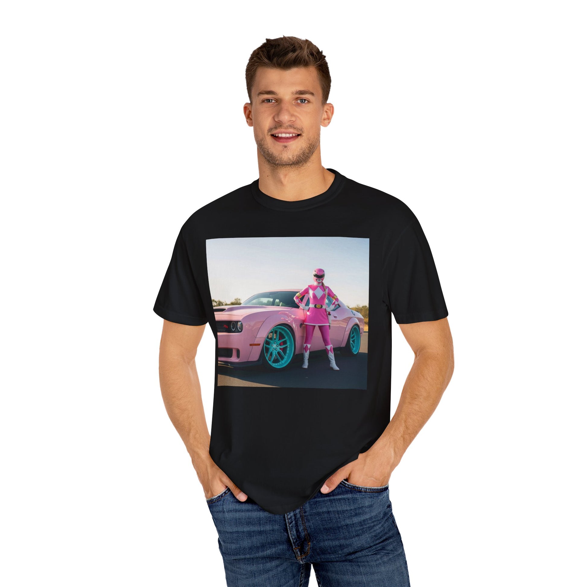 Retro Car T-shirt, Vintage Pink Style Tee, Gift for Car Lovers, Cool Graphic Tee, Casual Wear for Everyday Use