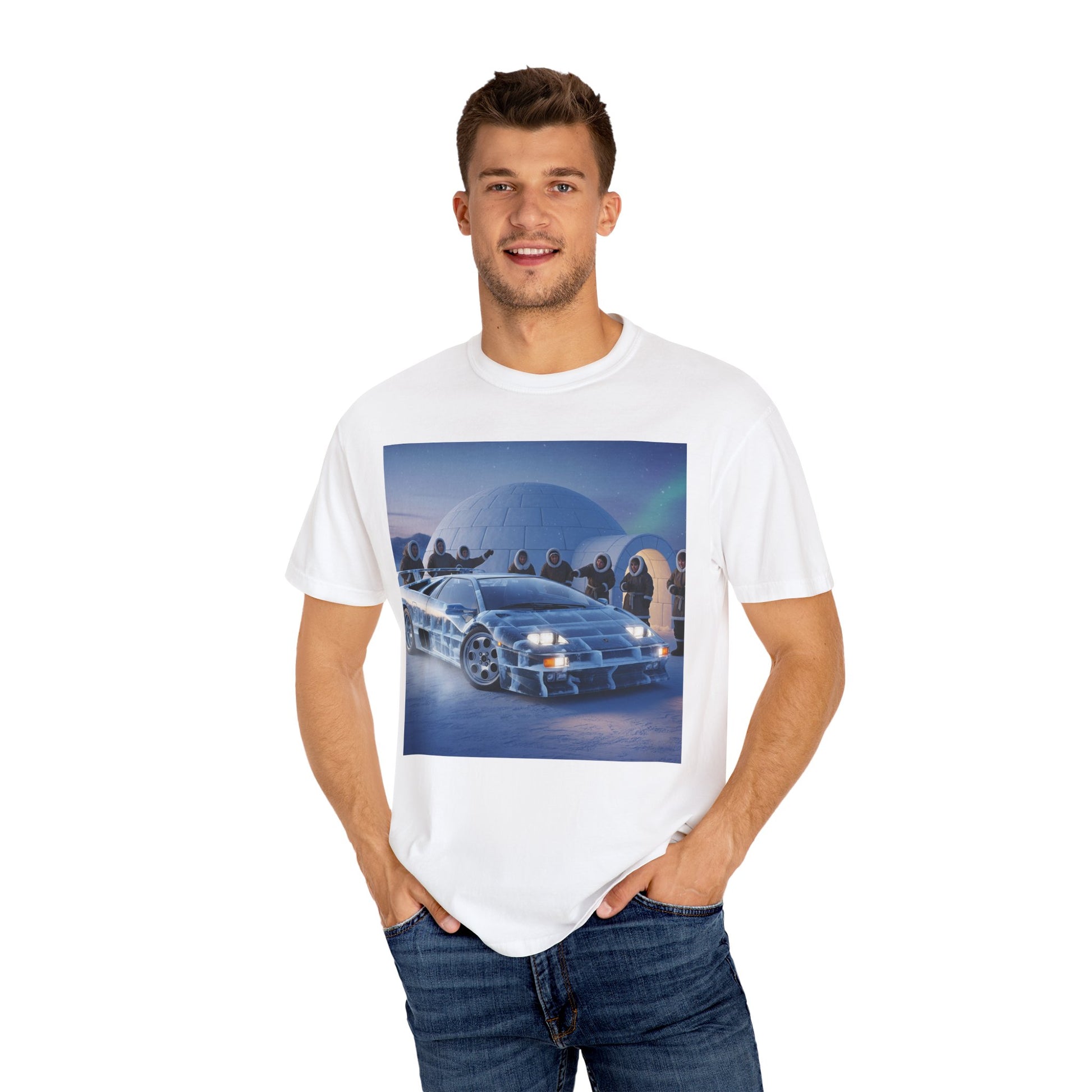 Retro Sci-Fi Car T-Shirt | Unisex Garment-Dyed Tee | Cool Graphic Tee | Perfect Gift for Car Lovers | Vintage Style | Unique Fashion