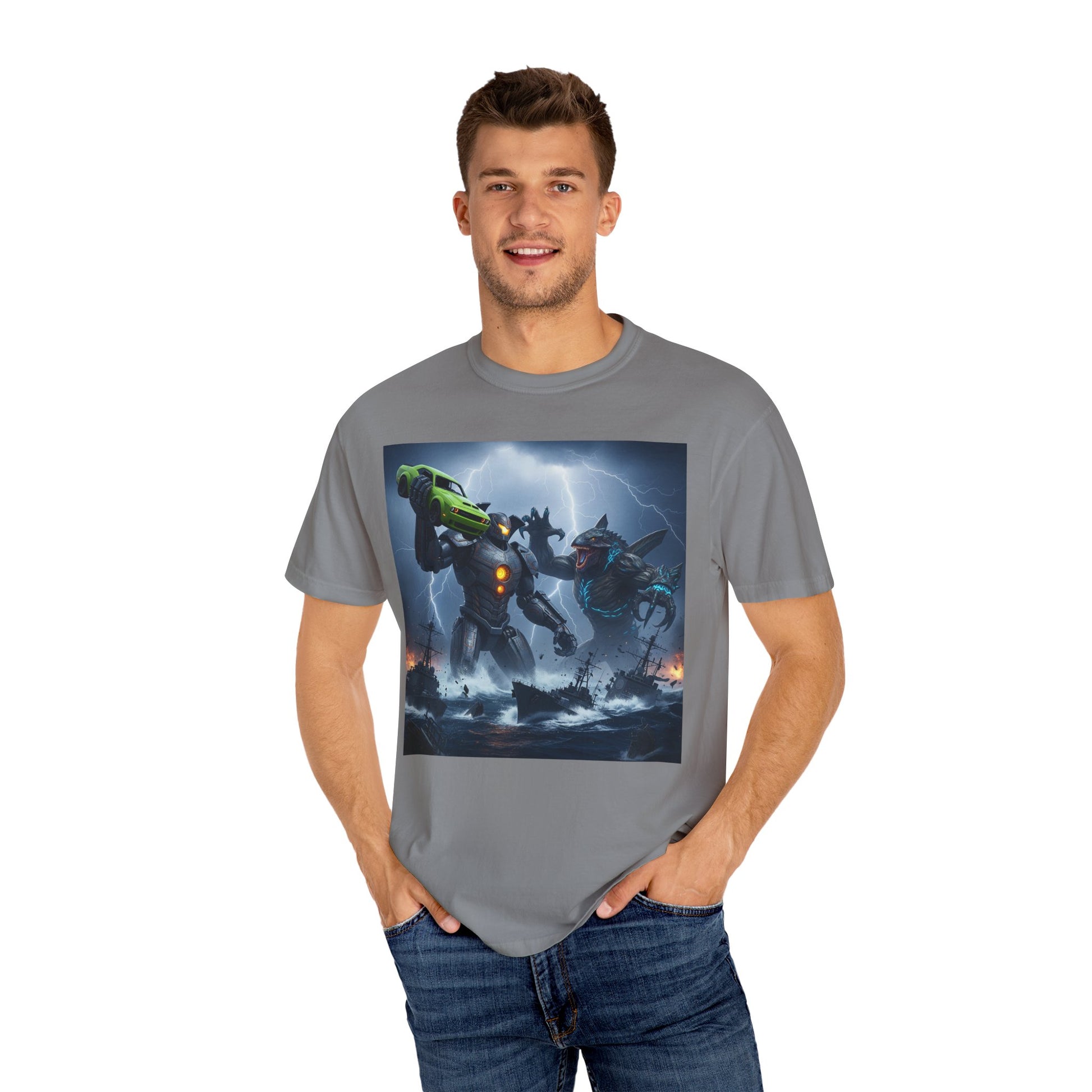 Robot Battle Graphic Tee, Unisex Shirt, Gamer Gift, Casual Wear, Geeky Apparel, Birthday Present, Unique Design