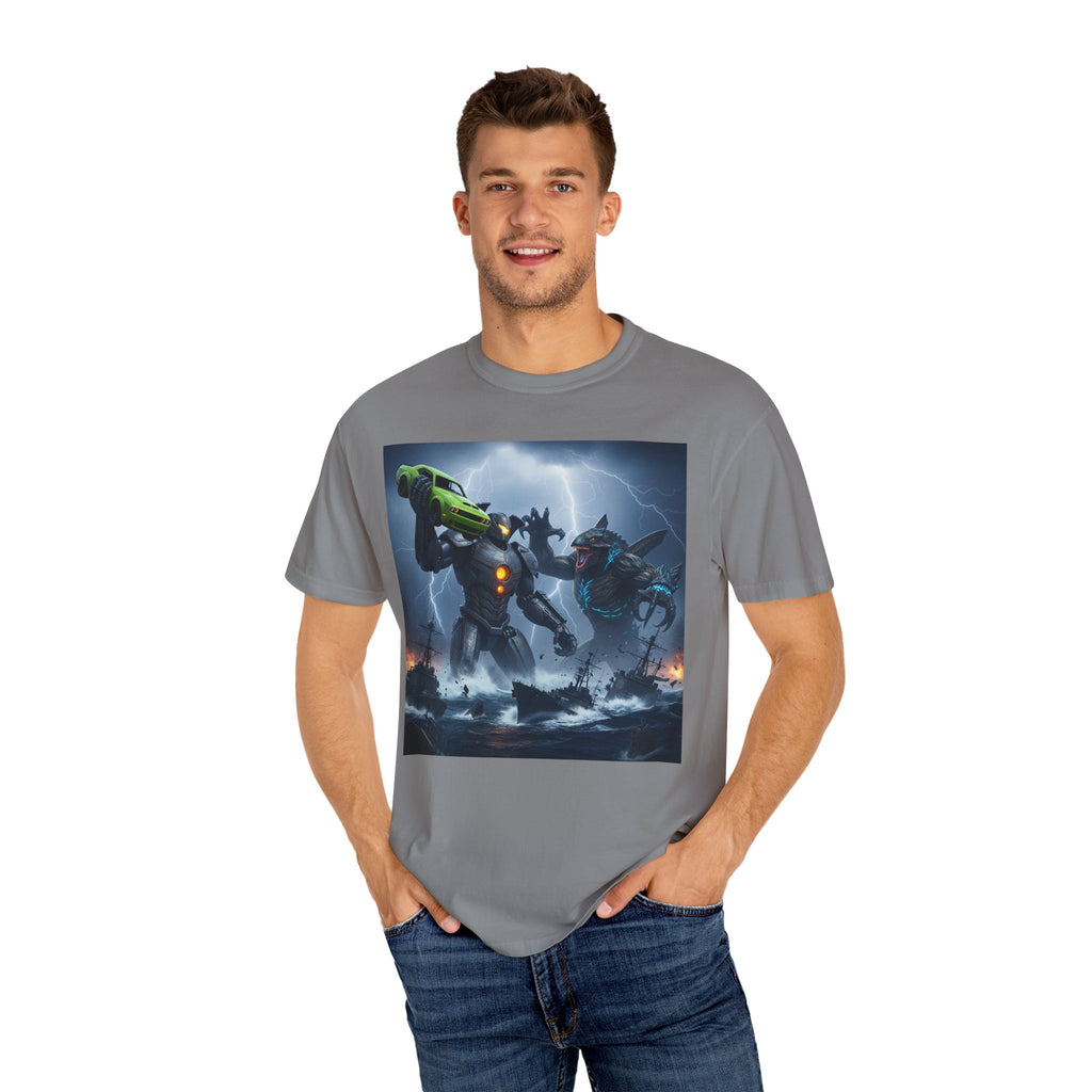 Robot Battle Graphic Tee, Unisex Shirt, Gamer Gift, Casual Wear, Geeky Apparel, Birthday Present, Unique Design