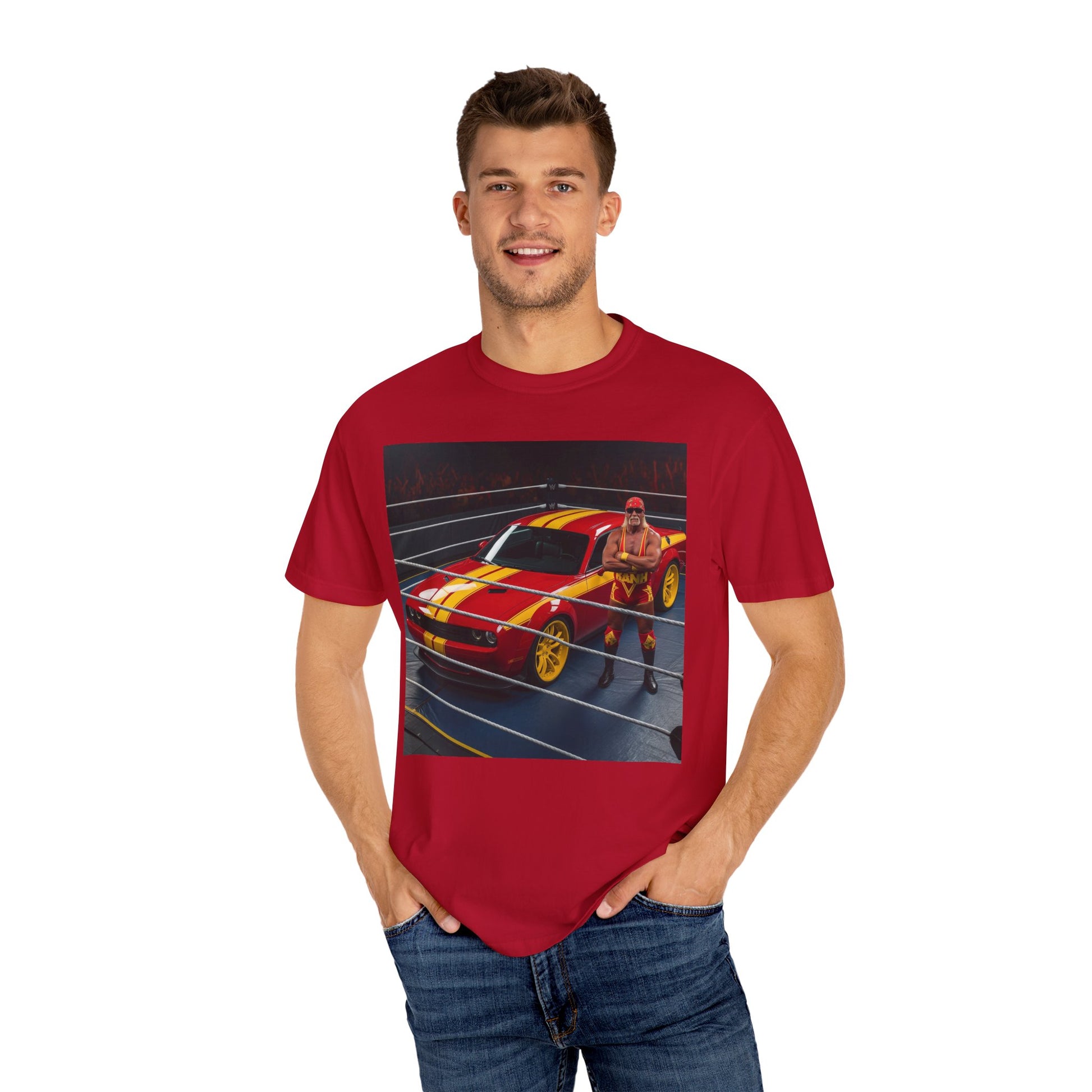 Vibrant Unisex Garment-Dyed T-Shirt - Retro Racing Design, Car Lovers Gift, Casual Wear, Unique Graphic Tee, Birthday Gift