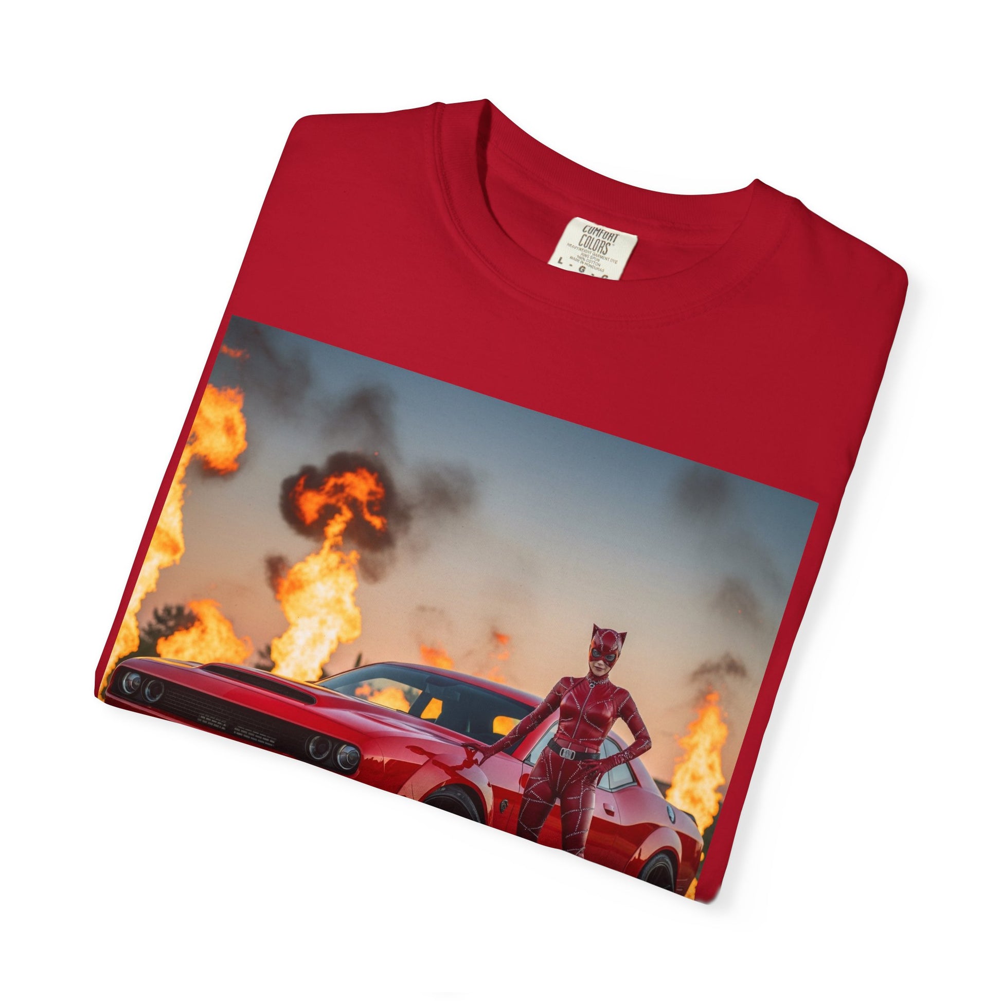 Fiery Challenger T-Shirt | Unisex Graphic Tee, Car Lover Gift, Cool T-Shirt, Vintage Style, Casual Wear