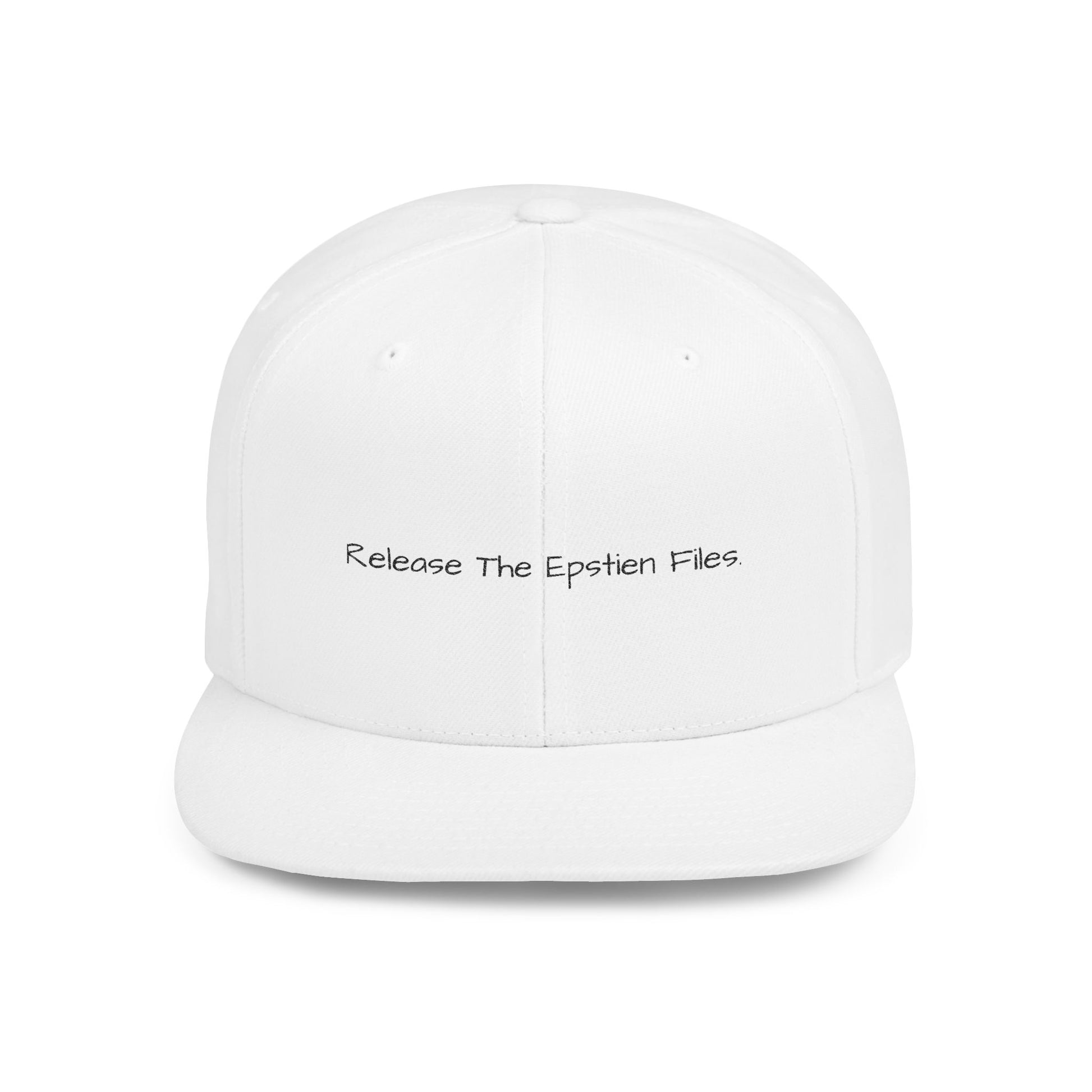 Stylish Flat Bill Snapback Cap - 'Release The Epstein Files', Trendy Hat for Supporters, Gift, Casual, Everyday Wear, Unisex
