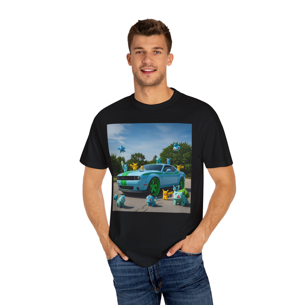 Whimsical Car Tee: Fun Graphic T-Shirt, Casual Wear, Anime Style, Gift for Gamers, Summer Apparel, Unique Tees