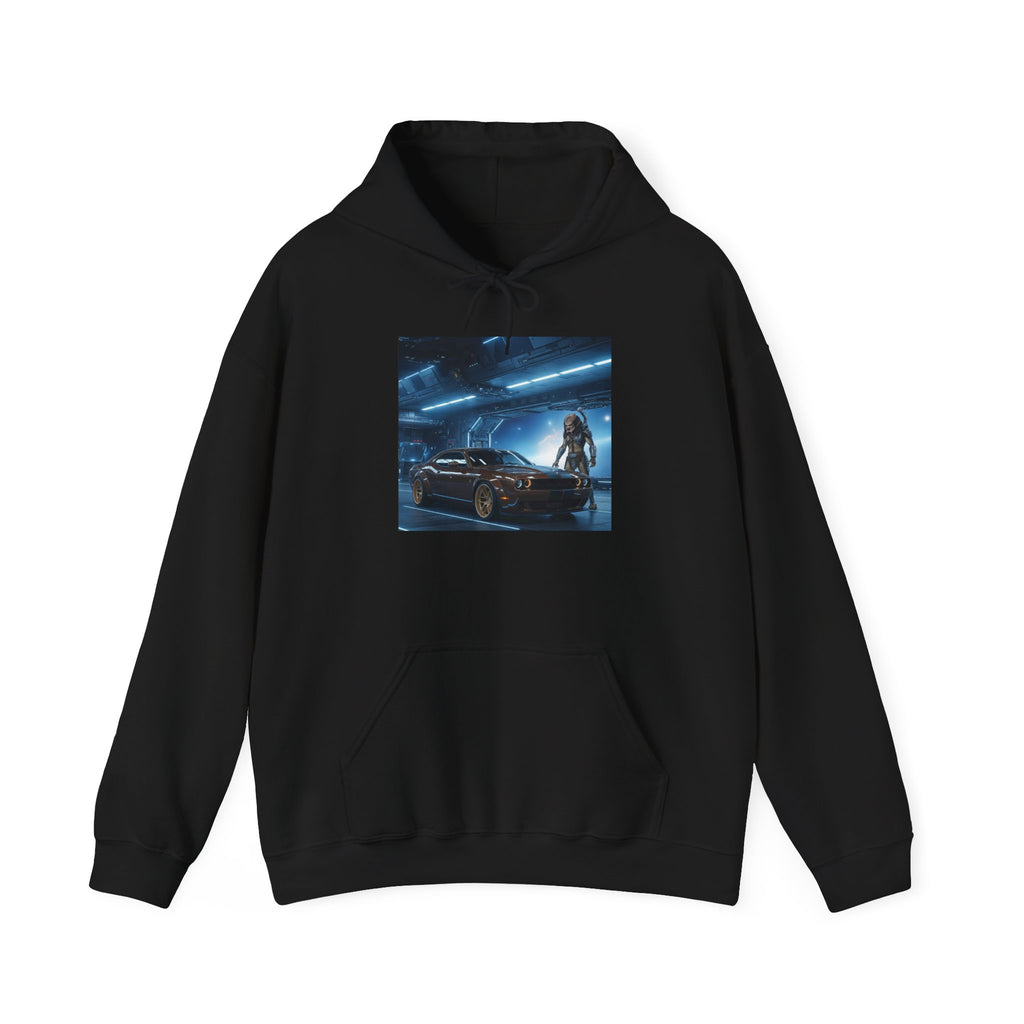 Alien Dodge Challenger Hooded Sweatshirt