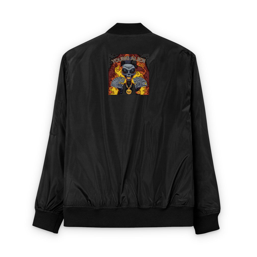 Eco-Friendly Embroidered Bomber Jacket, Stylish Outerwear, Streetwear Fashion, Unique Gift for Him, Recycled Material Jacket