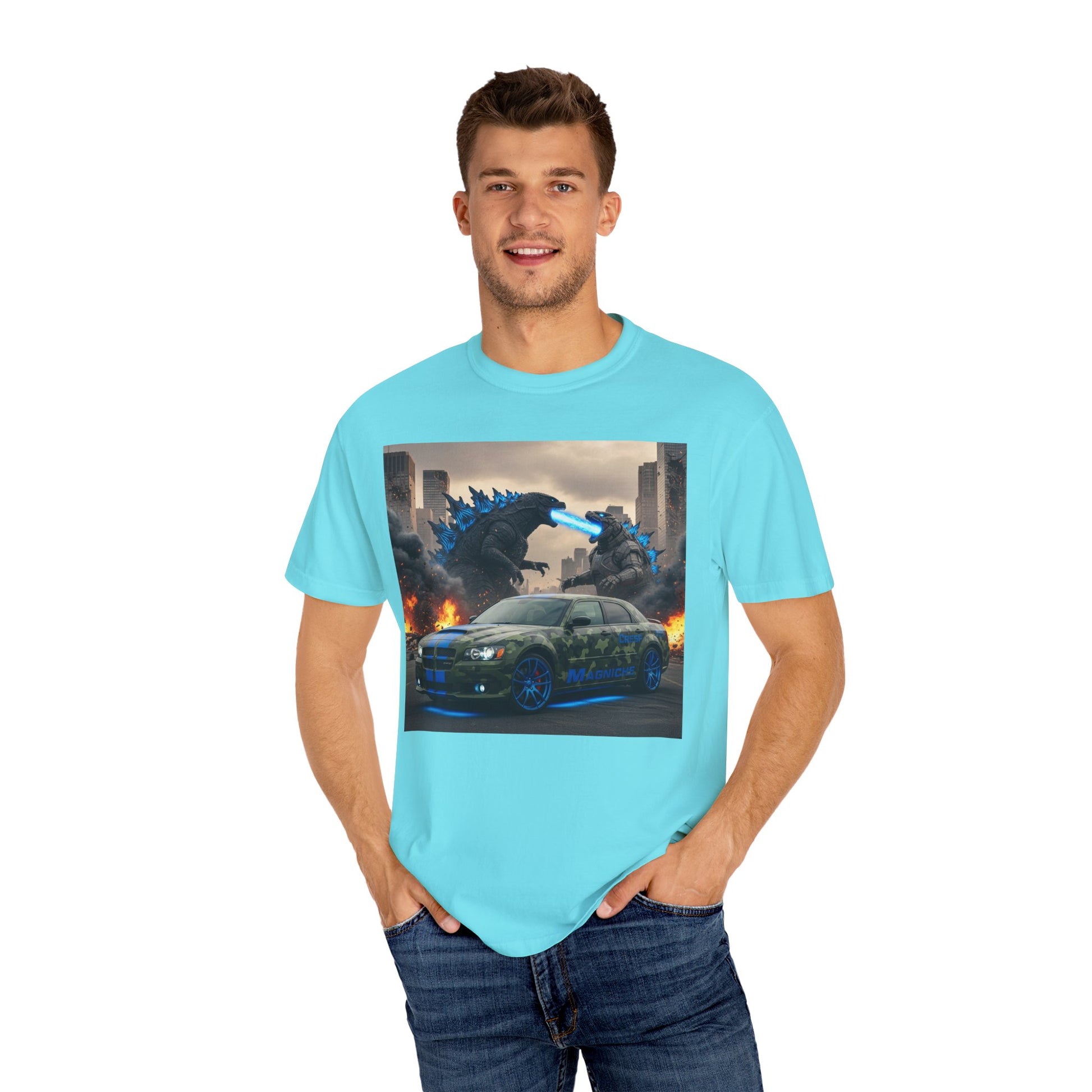 Urban Monster-Themed Unisex T-Shirt, Graphic Tee for Car Lovers, Perfect for Kids Birthdays, Casual Wear, and Comic Con