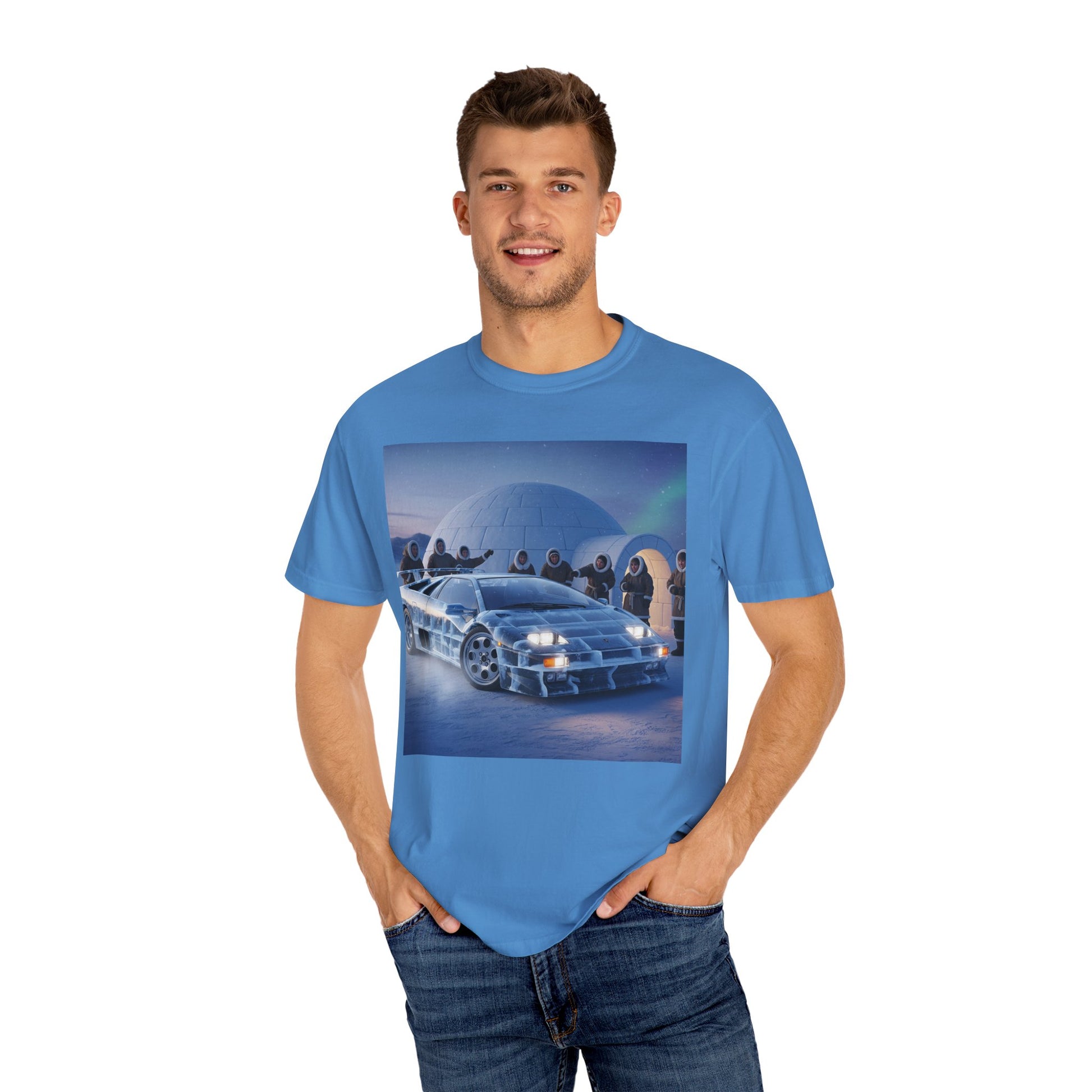 Retro Sci-Fi Car T-Shirt | Unisex Garment-Dyed Tee | Cool Graphic Tee | Perfect Gift for Car Lovers | Vintage Style | Unique Fashion