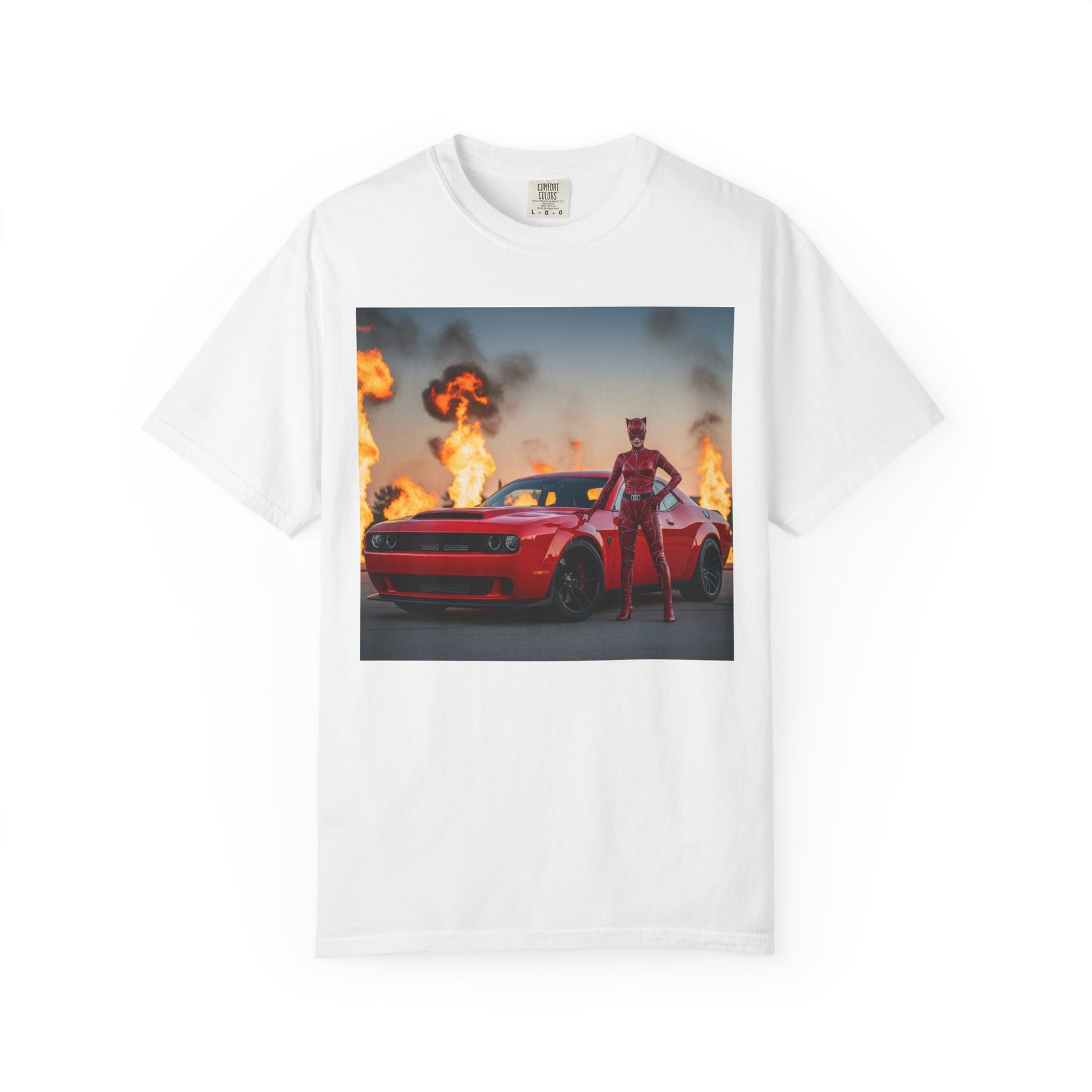 Fiery Challenger T-Shirt | Unisex Graphic Tee, Car Lover Gift, Cool T-Shirt, Vintage Style, Casual Wear