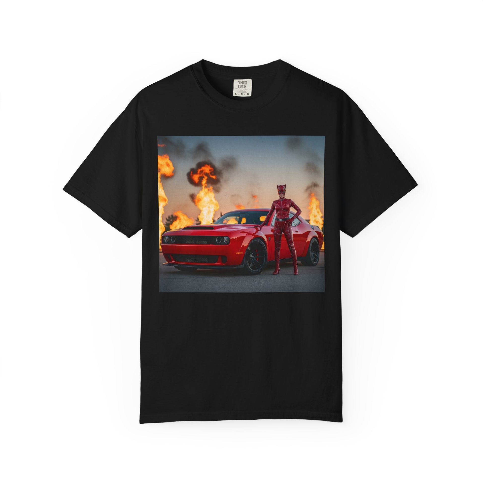 Fiery Challenger T-Shirt | Unisex Graphic Tee, Car Lover Gift, Cool T-Shirt, Vintage Style, Casual Wear