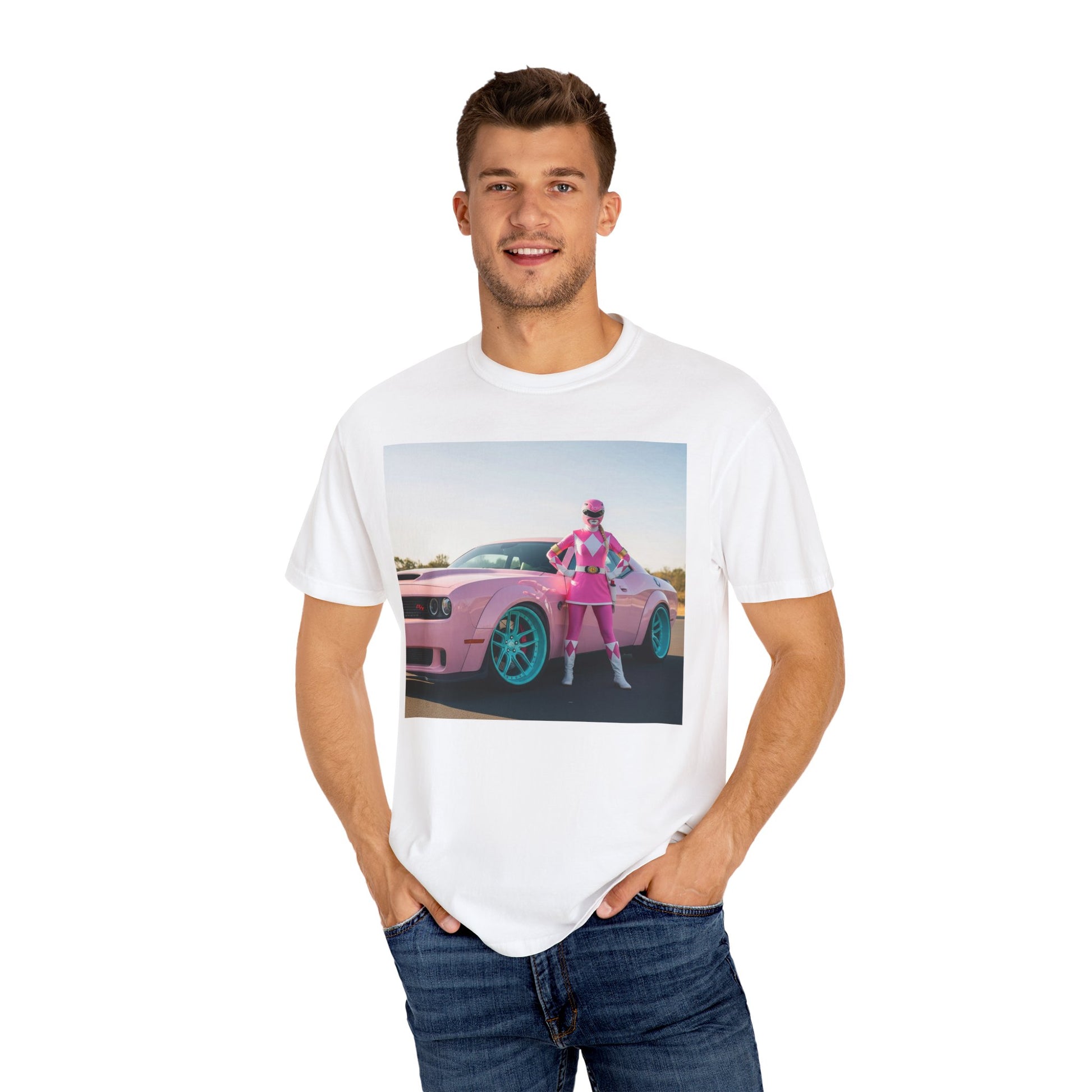 Retro Car T-shirt, Vintage Pink Style Tee, Gift for Car Lovers, Cool Graphic Tee, Casual Wear for Everyday Use