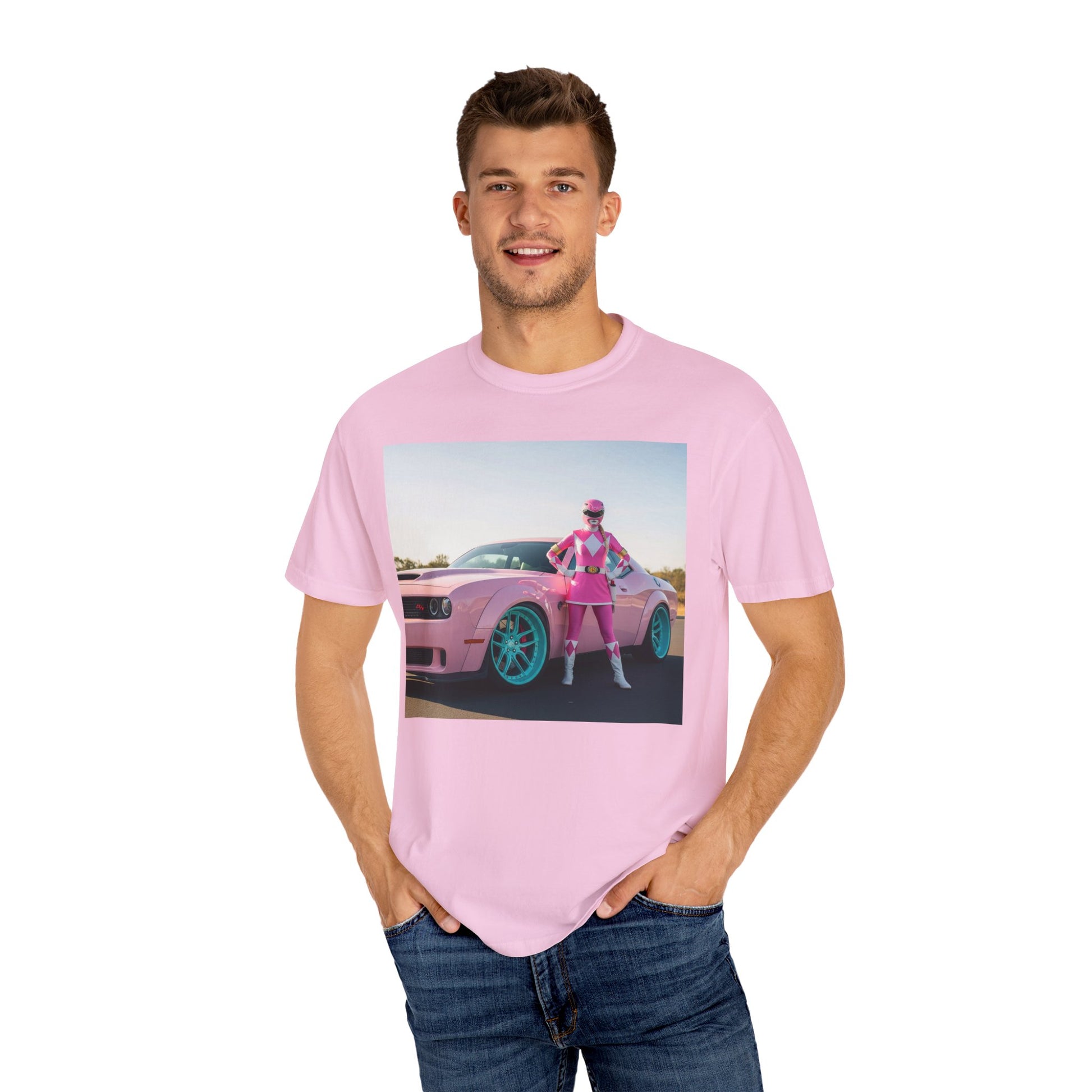 Retro Car T-shirt, Vintage Pink Style Tee, Gift for Car Lovers, Cool Graphic Tee, Casual Wear for Everyday Use