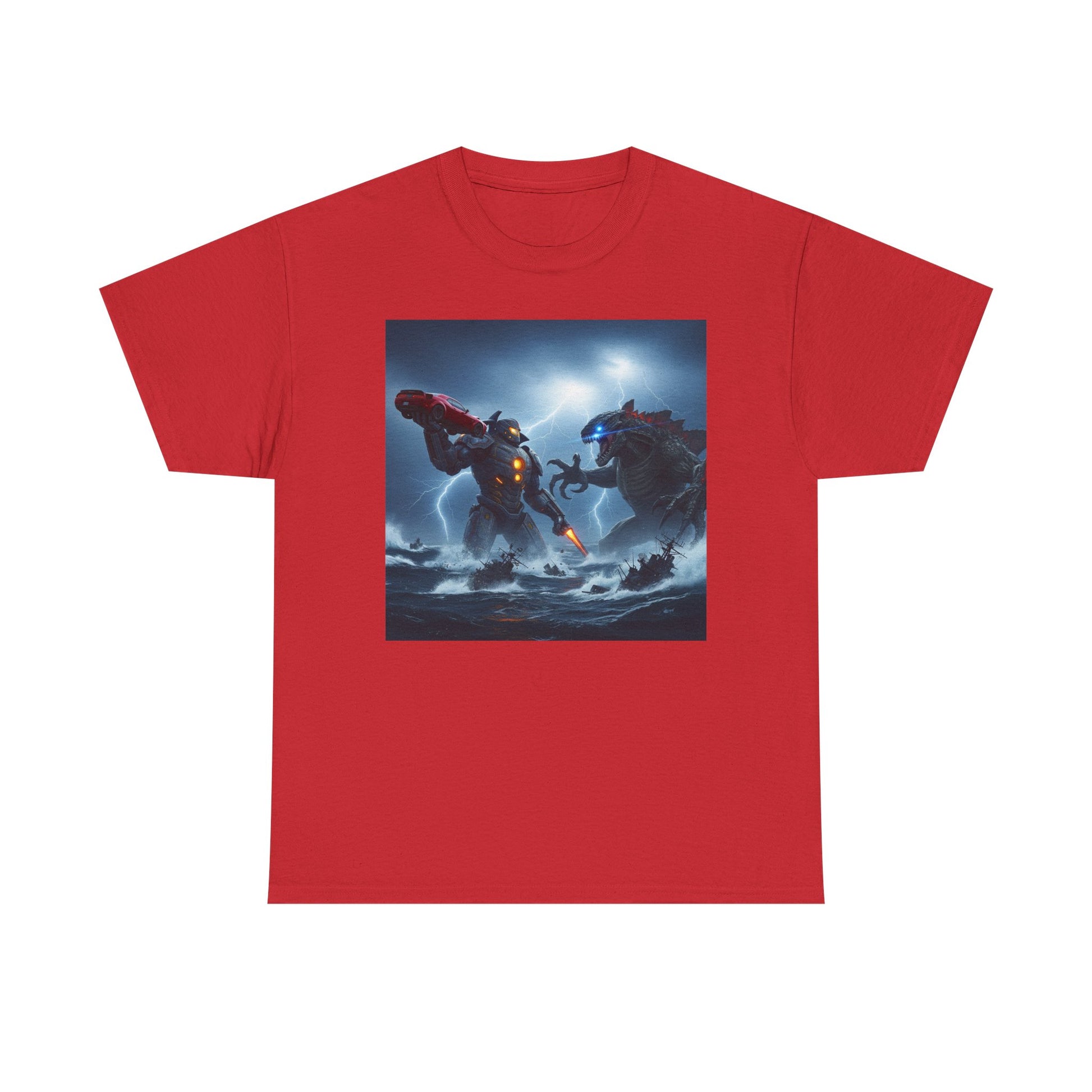 Epic Fantasy Battle Unisex Heavy Cotton Tee, Casual Wear, Gamer Gift, Graphic T-Shirt, Fantasy Art Tee, Unique Apparel