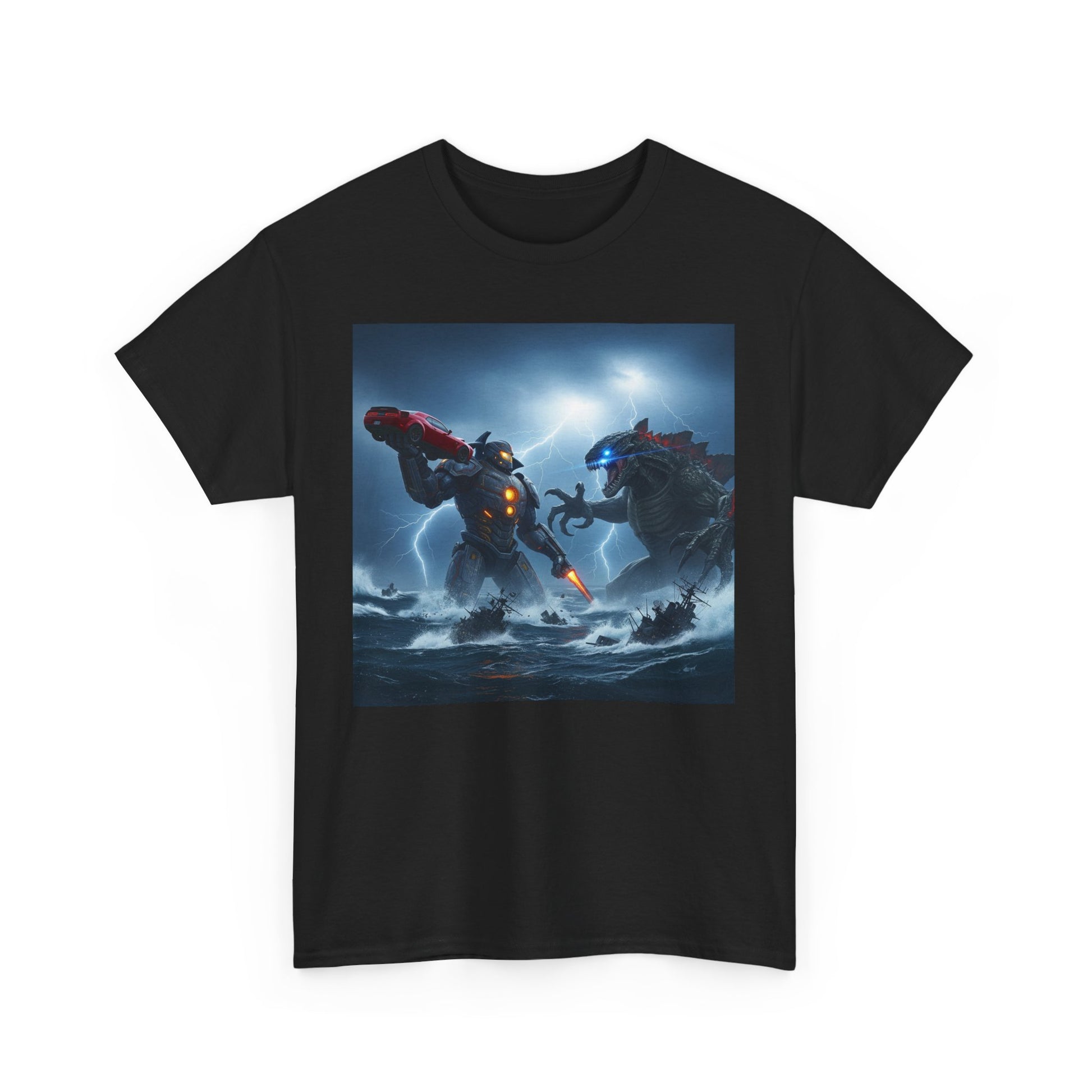 Epic Fantasy Battle Unisex Heavy Cotton Tee, Casual Wear, Gamer Gift, Graphic T-Shirt, Fantasy Art Tee, Unique Apparel