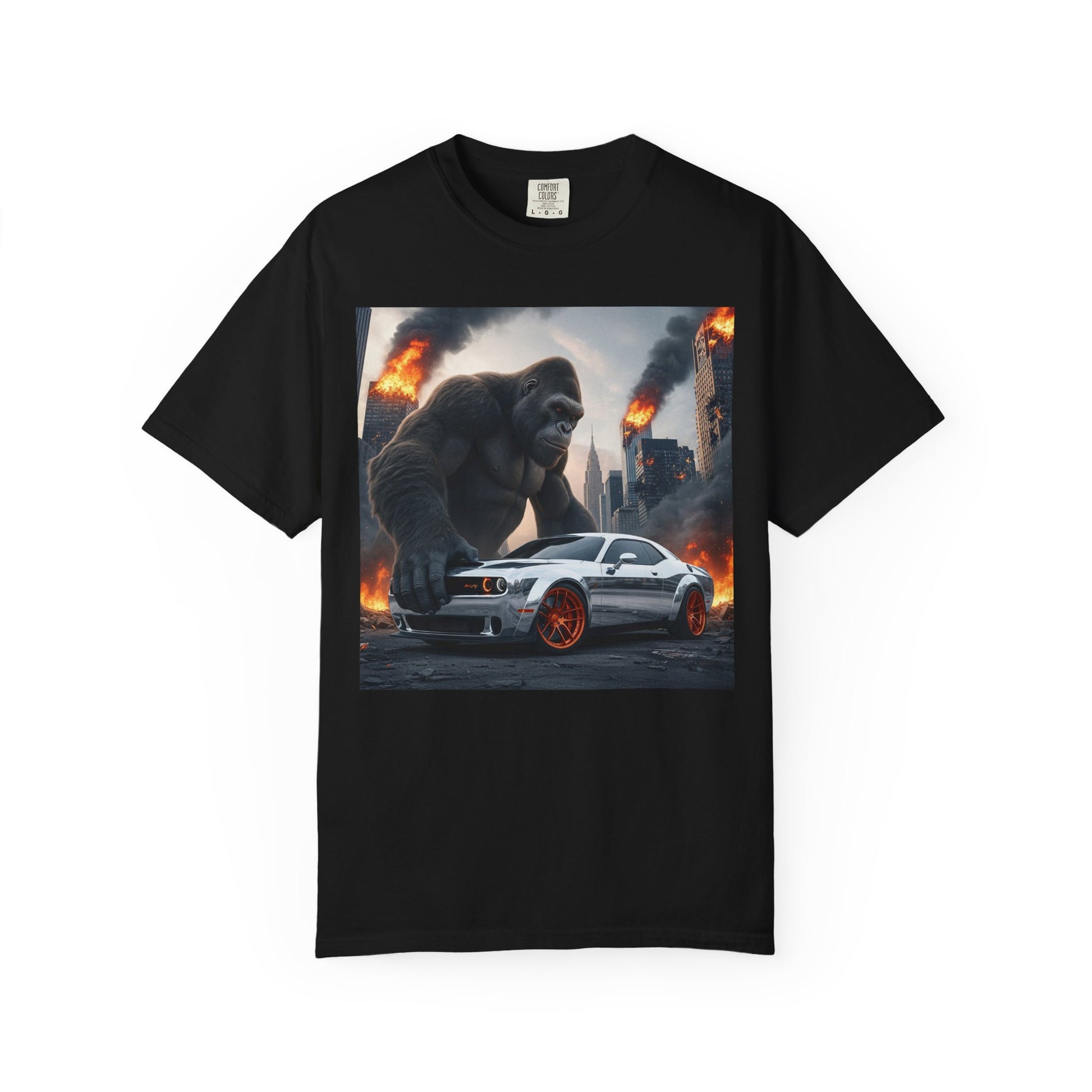 Epic Gorilla & Muscle Car Graphic Tee, Unisex T-Shirt, Casual Style, Streetwear Fashion, Gift for Car Lovers