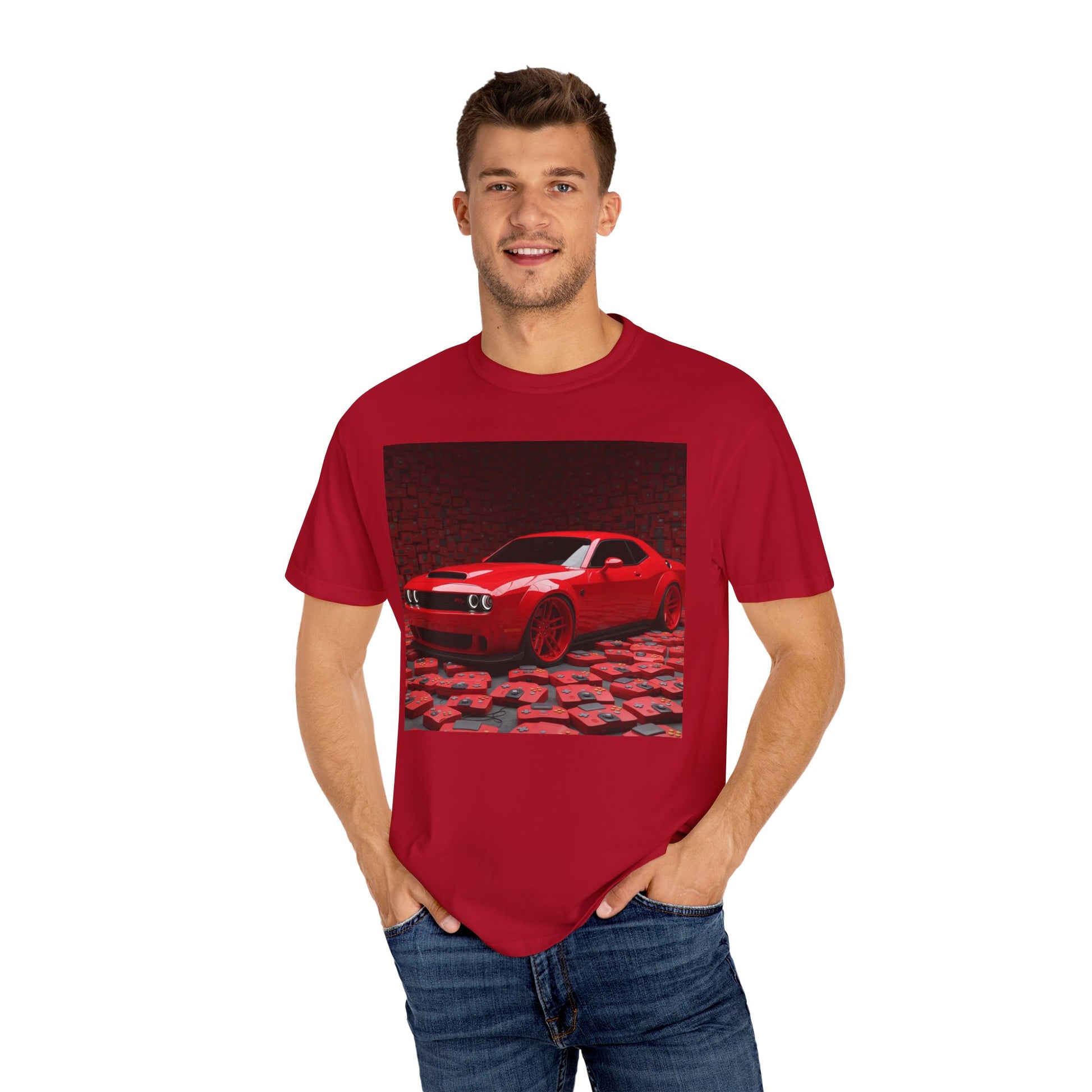 Red Muscle Car Graphic T-Shirt, Automotive Tee, Car Enthusiast Apparel, Gift for Him, Unisex T-shirt for Car Lovers