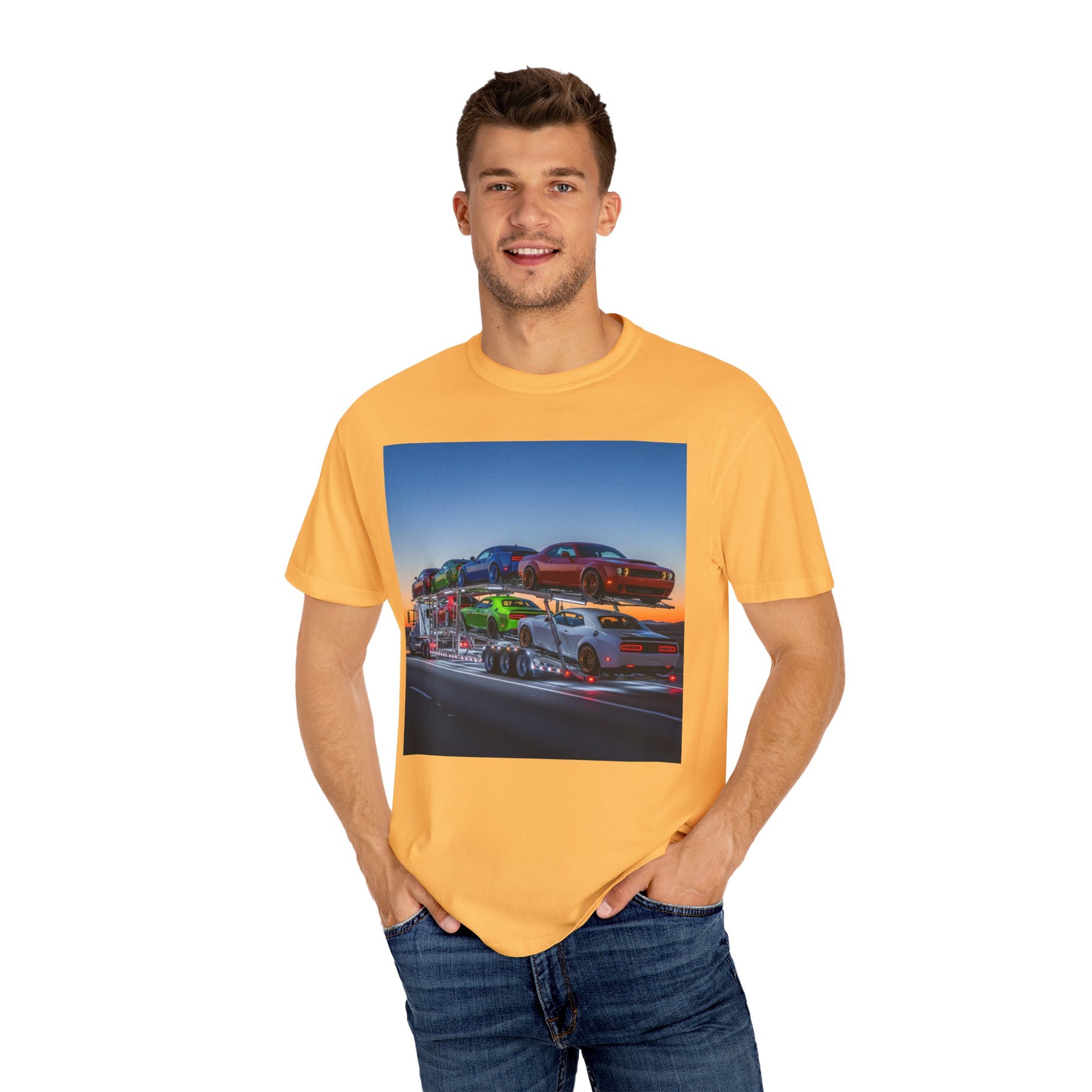 Vintage Car Transport Unisex T-shirt, Retro Car Lover Gift, Automotive Graphic Tee, Car Enthusiast Apparel, Nostalgic Summer Wear