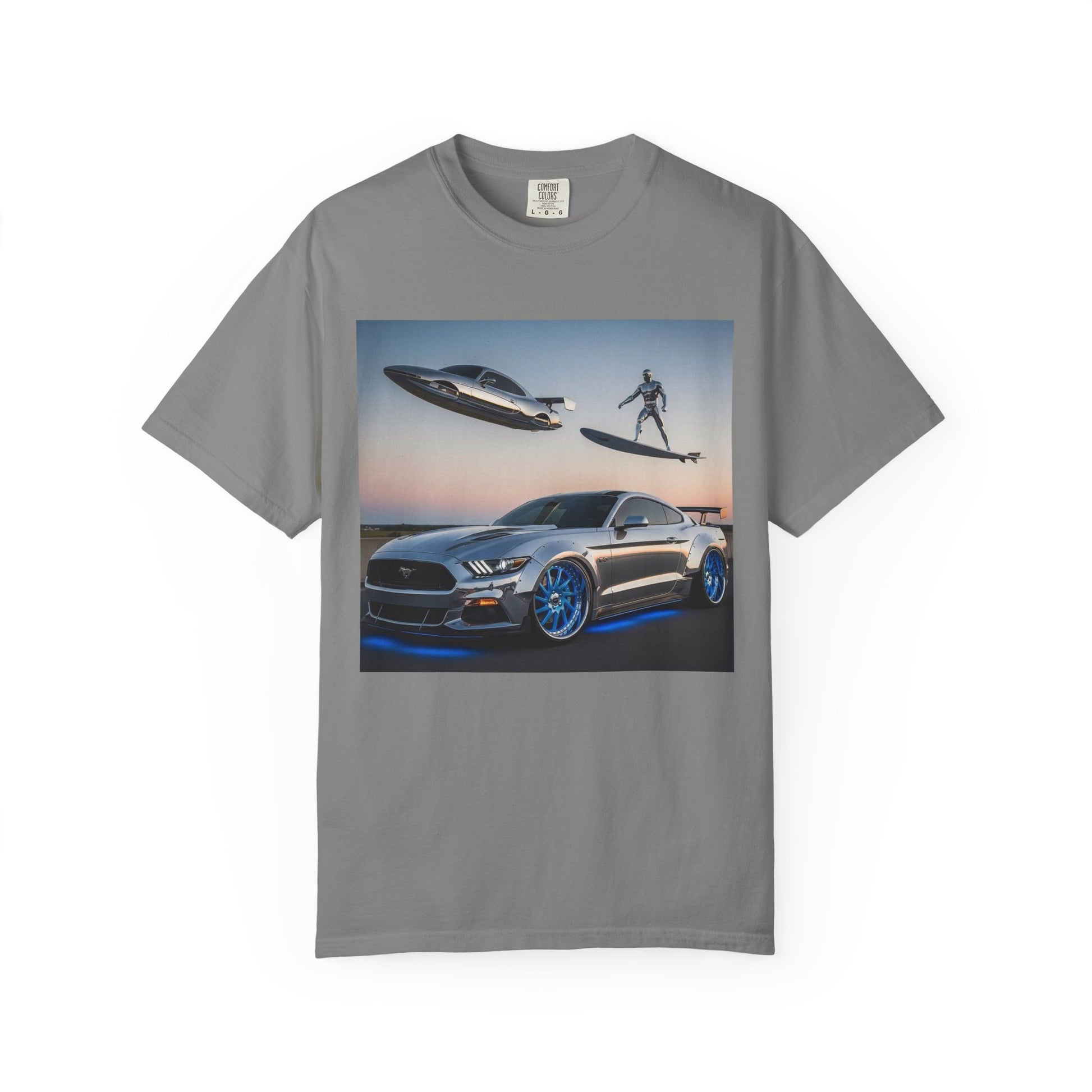 Sleek Car & Surfing T-Shirt, Cool Graphic Tee, Unisex Vintage T-Shirt, Automotive Lover Gift, Summer Fun Shirt