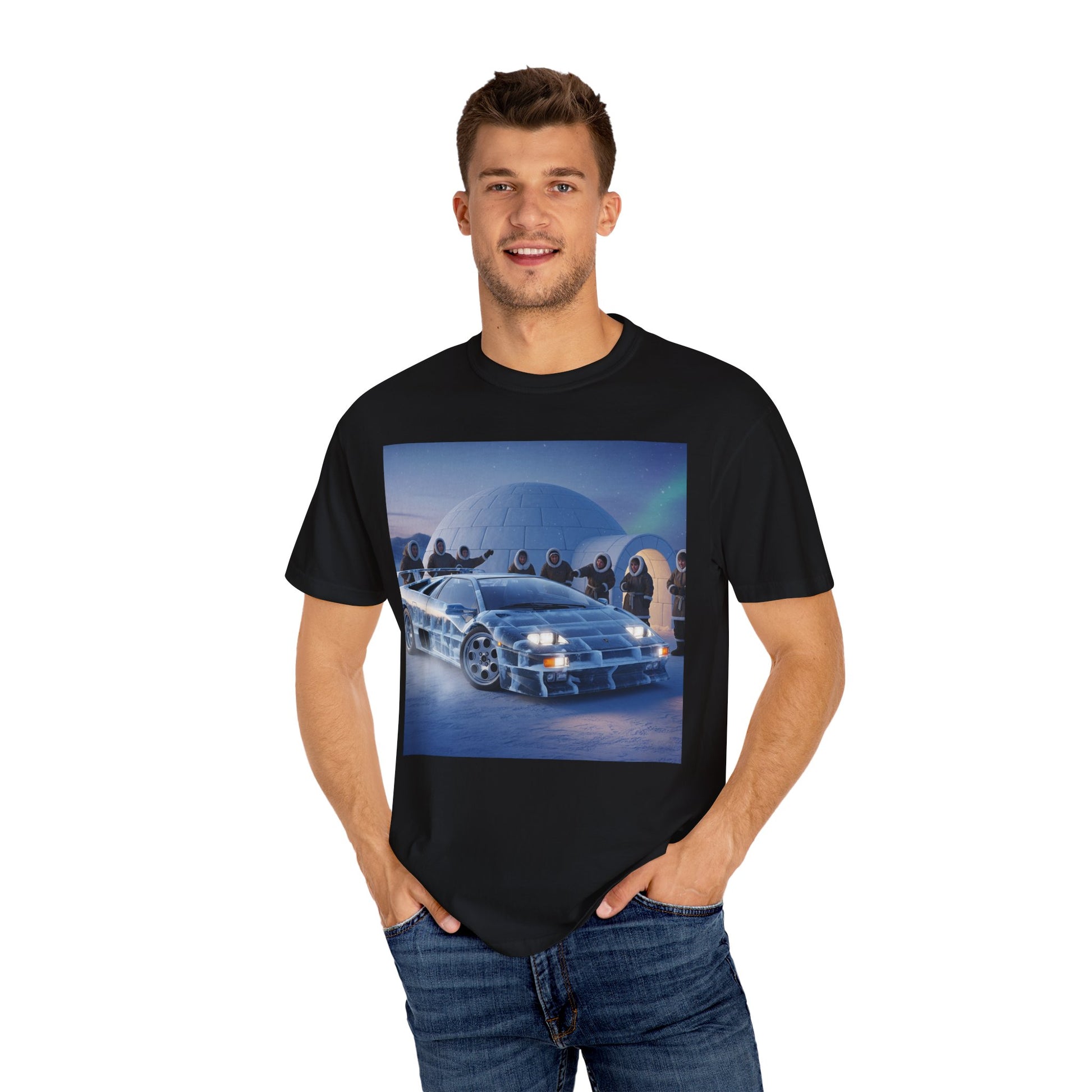 Retro Sci-Fi Car T-Shirt | Unisex Garment-Dyed Tee | Cool Graphic Tee | Perfect Gift for Car Lovers | Vintage Style | Unique Fashion