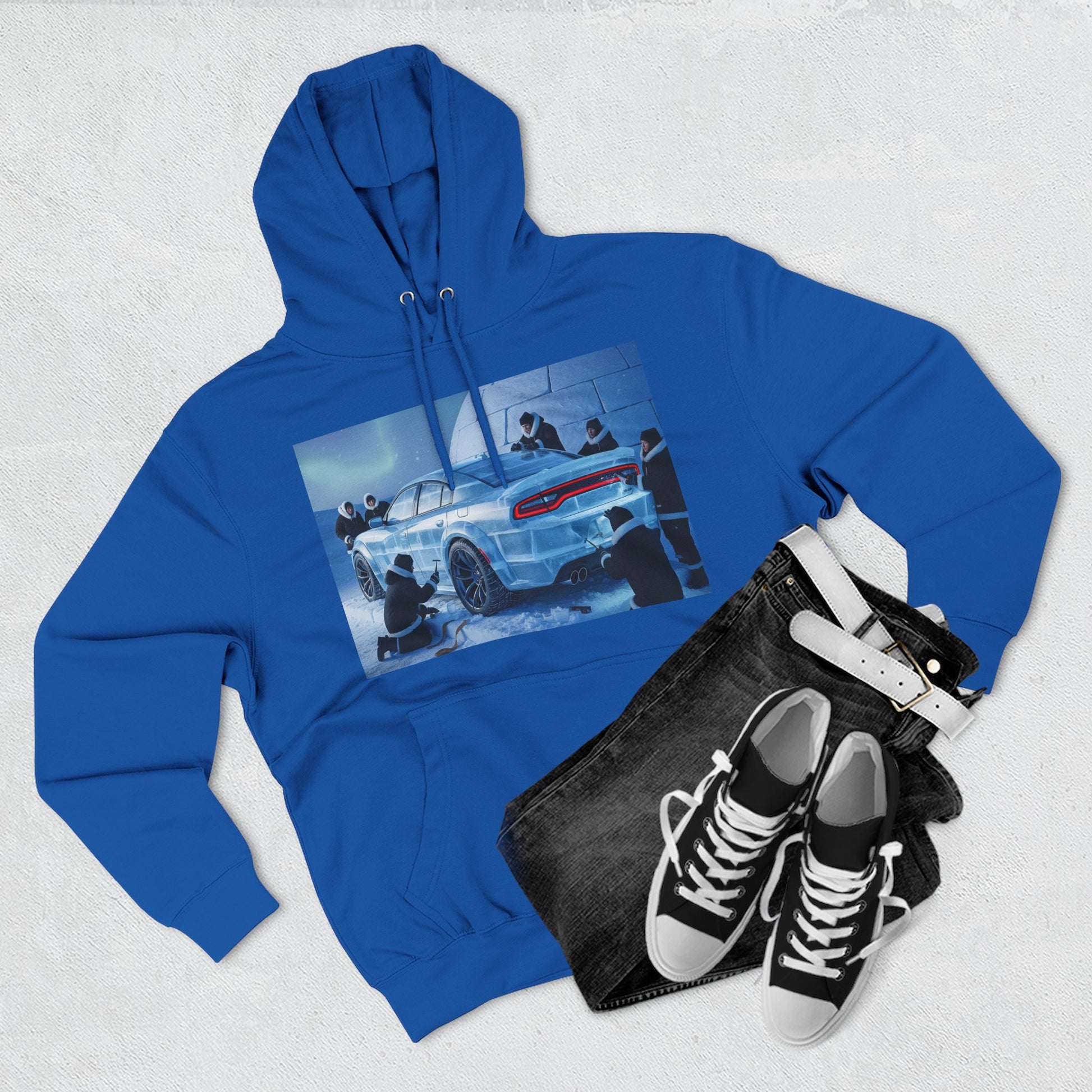Cool Artwork Fleece Hoodie, Car Enthusiast Apparel, Streetwear Gift, Winter Fashion, Unique Graphic Hoodie